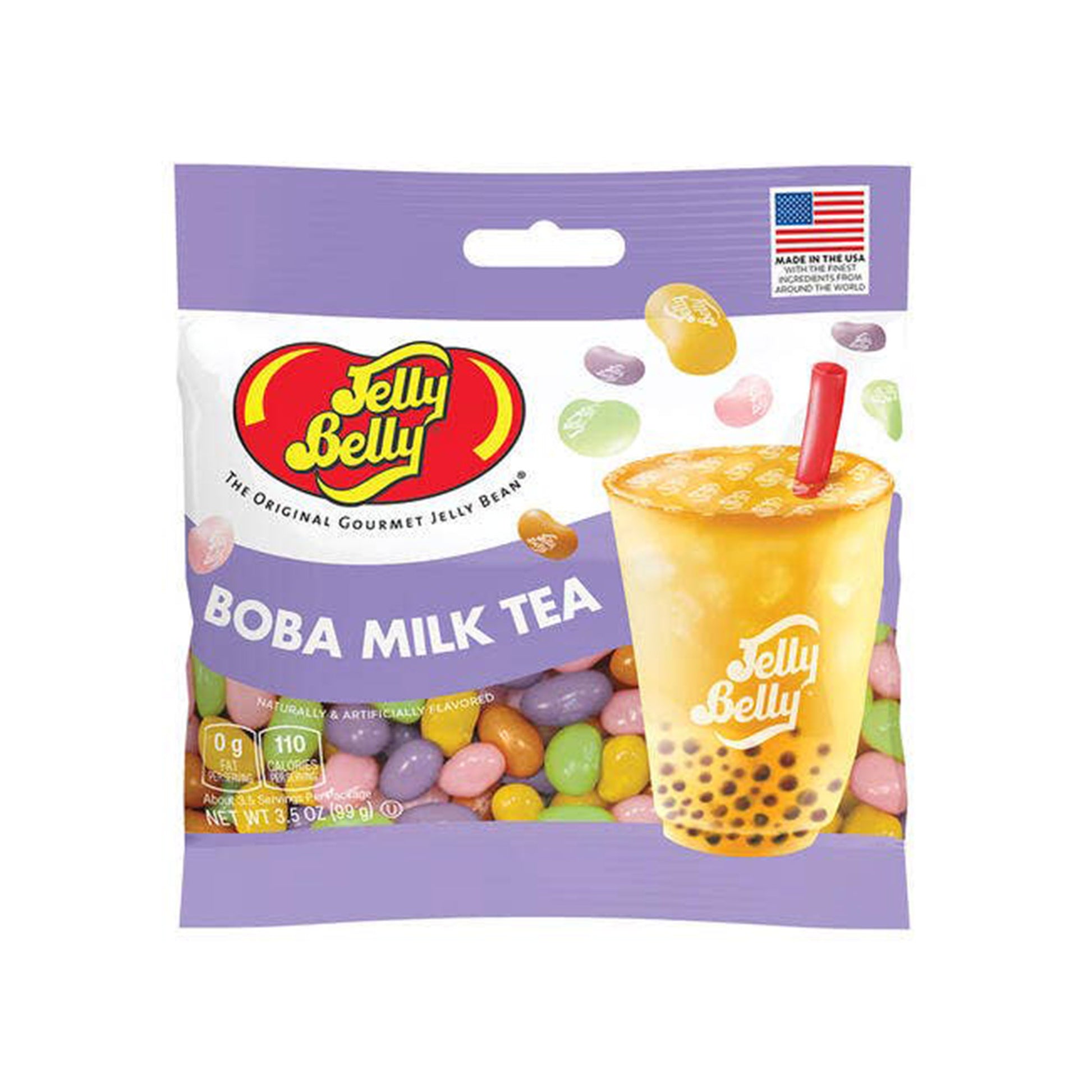 Jelly Belly Boba Milk Tea Candy Peg Bag, 12ct Jelly Beans