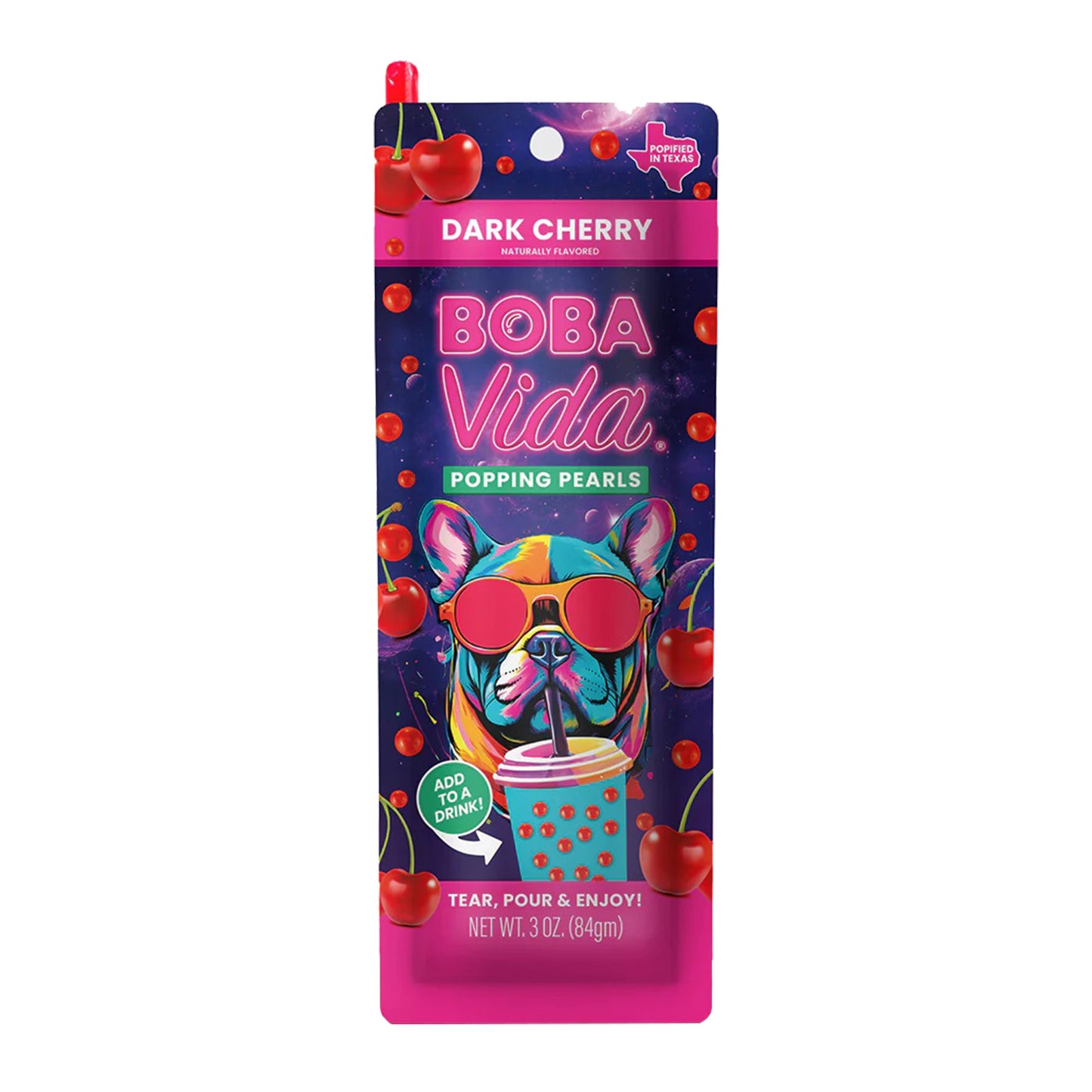 BobaVida Popping Boba -Dark Cherry, 10ct