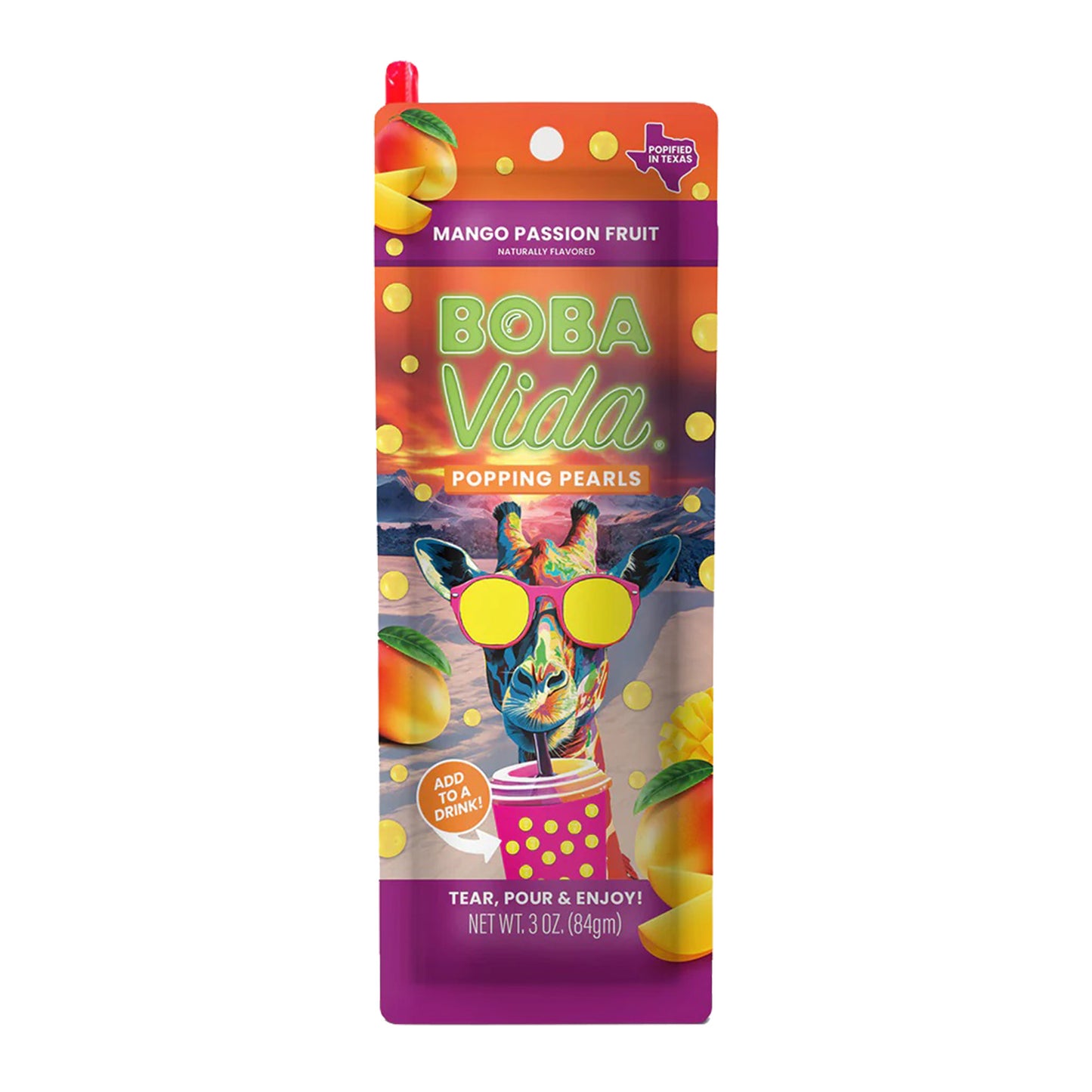 BobaVida Popping Boba -Mango Passion Fruit, 10ct