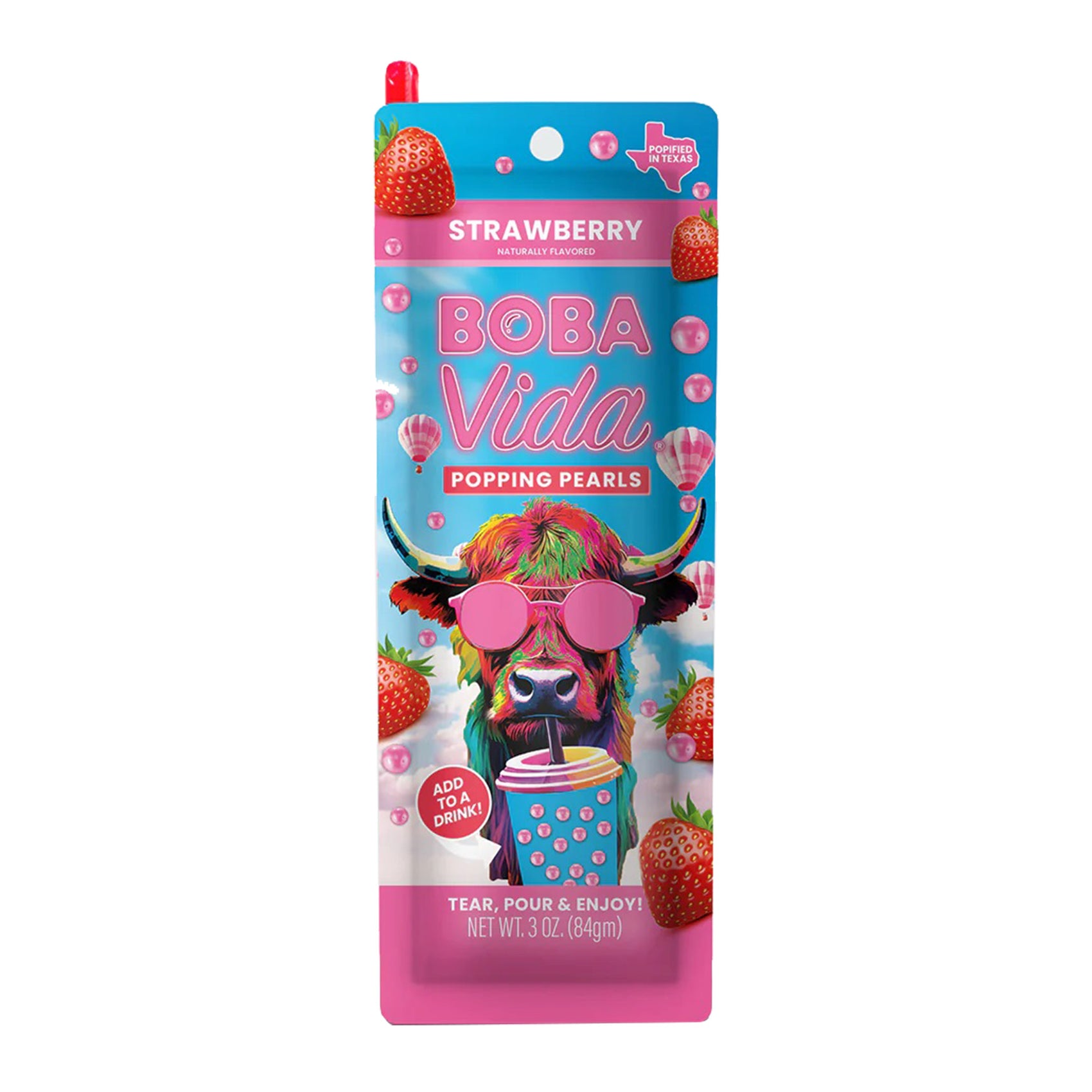 BobaVida Popping Boba -Summer Strawberry, 10ct