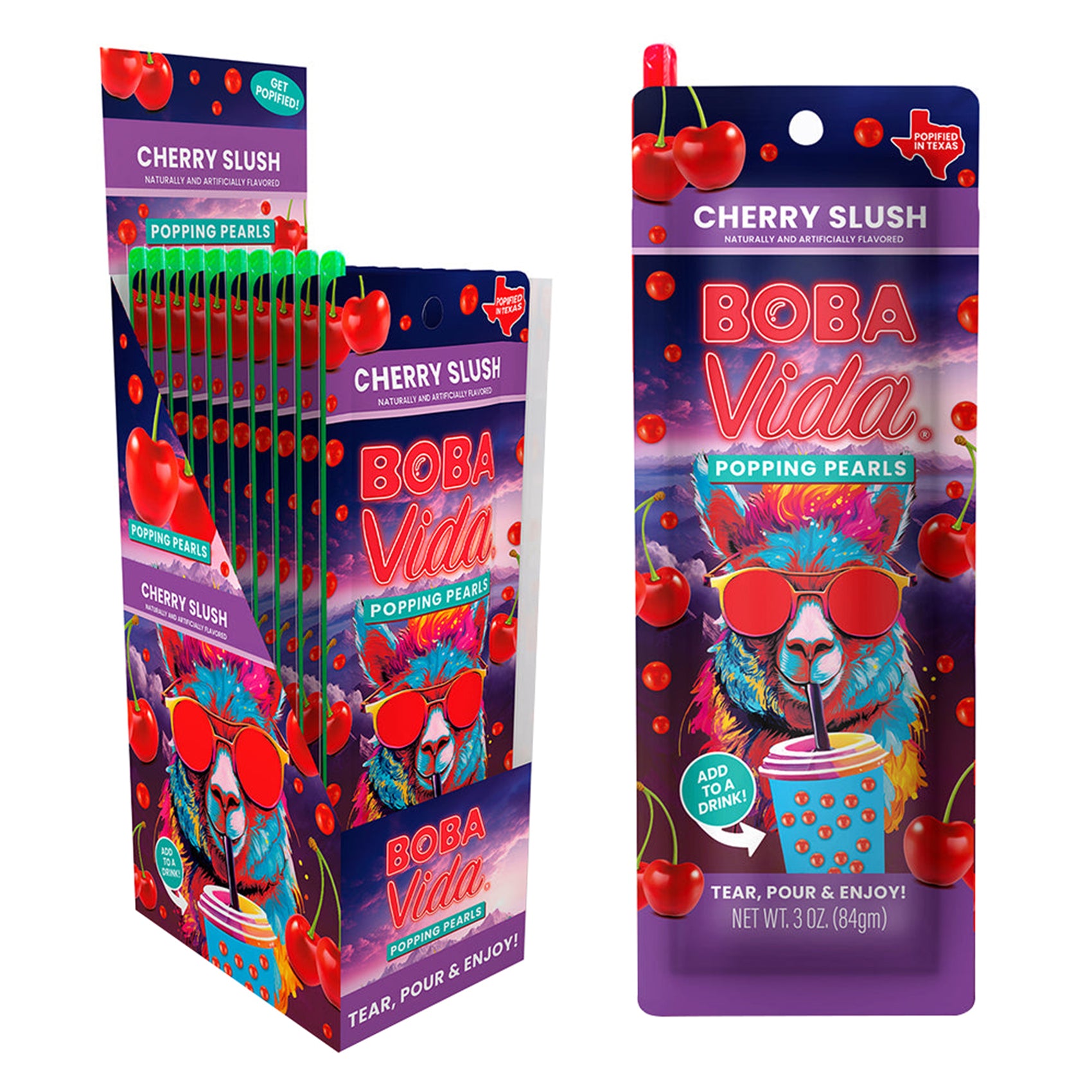 Boba Vida Popping Pearls, Cherry Slush, 10ct