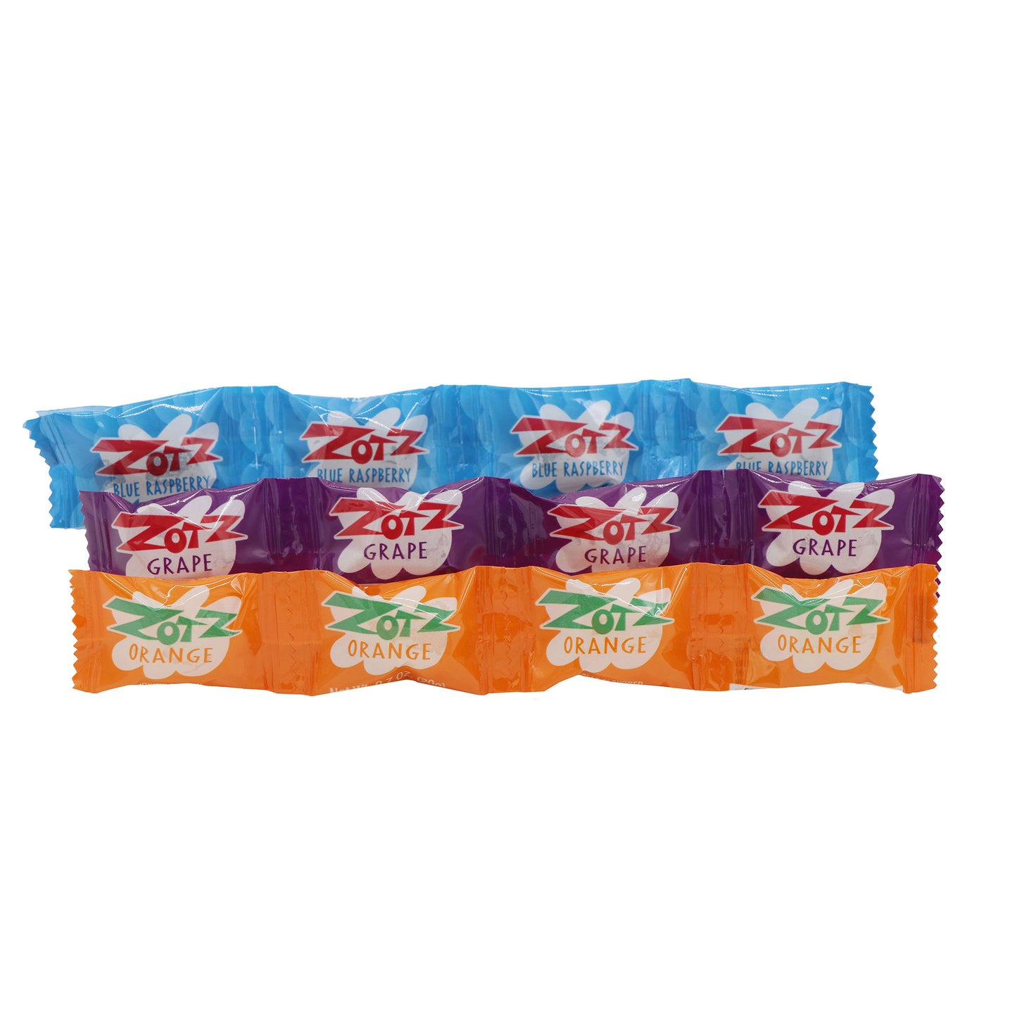 Zotz Fizzing Candy Strings, Blue/Orange/Grape 48ct