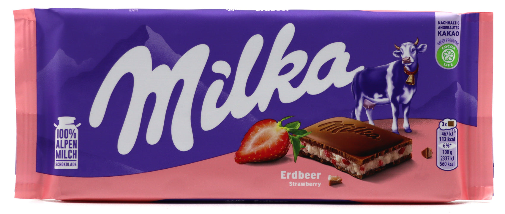 Limited Import Milka Erdbeer Strawberry 100g 22ct