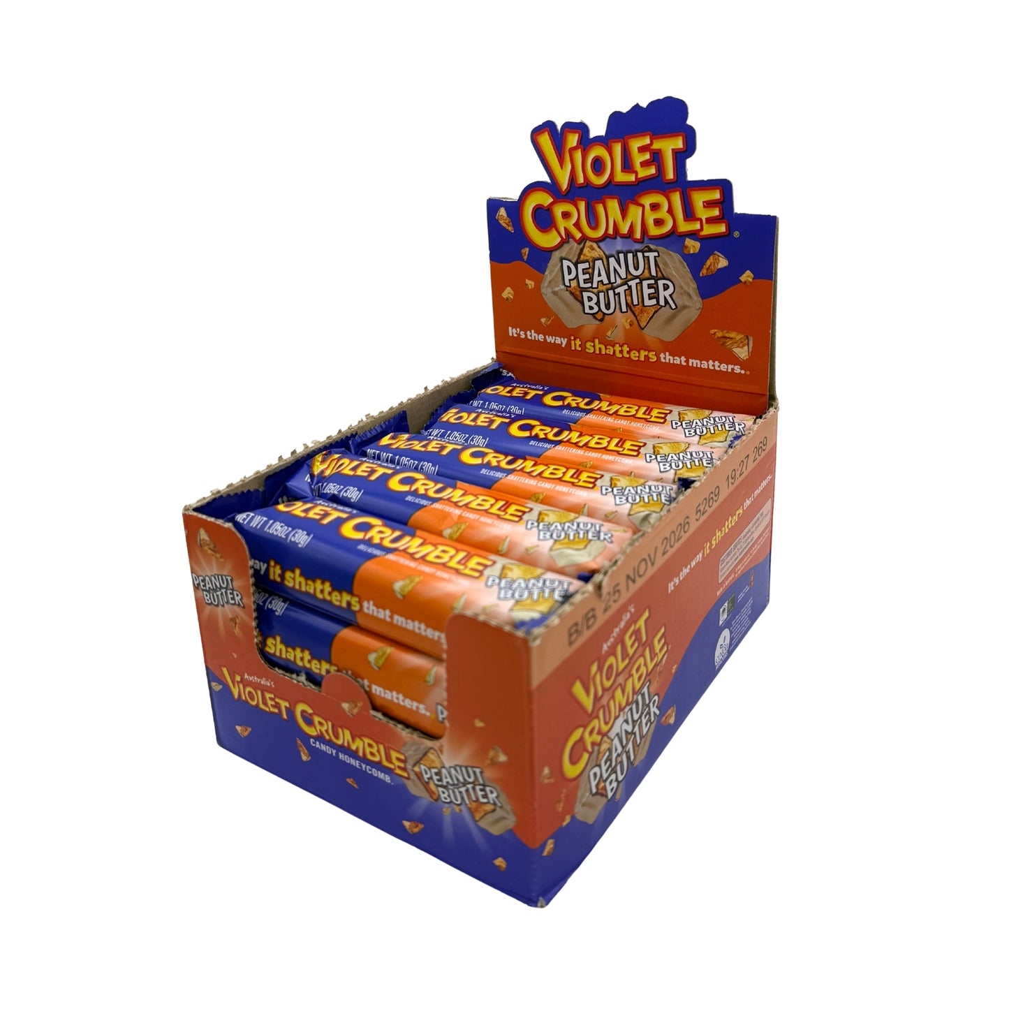 Violet Crumble Peanut Butter Bar 1.05oz 20ct