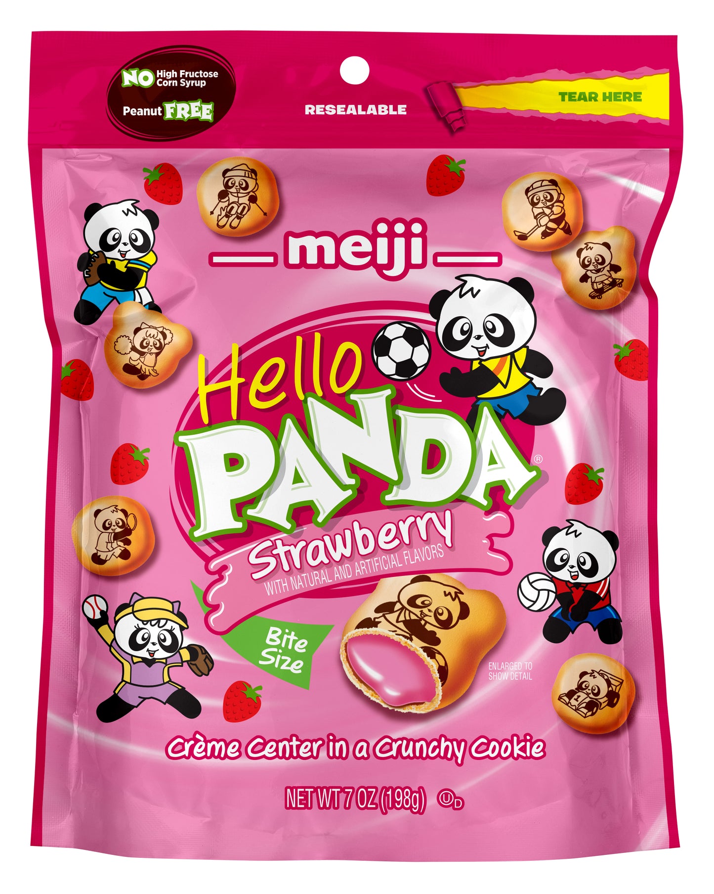 Meiji Hello Panda Strawberry 7oz Bag, 6ct