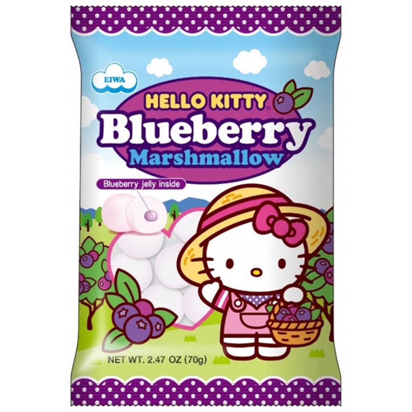 Hello Kitty Blueberry Marshmallows 2.47oz, 12ct