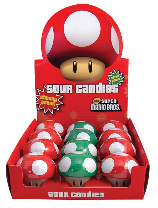 Nintendo Mushroom Sours Tin, 12ct Display