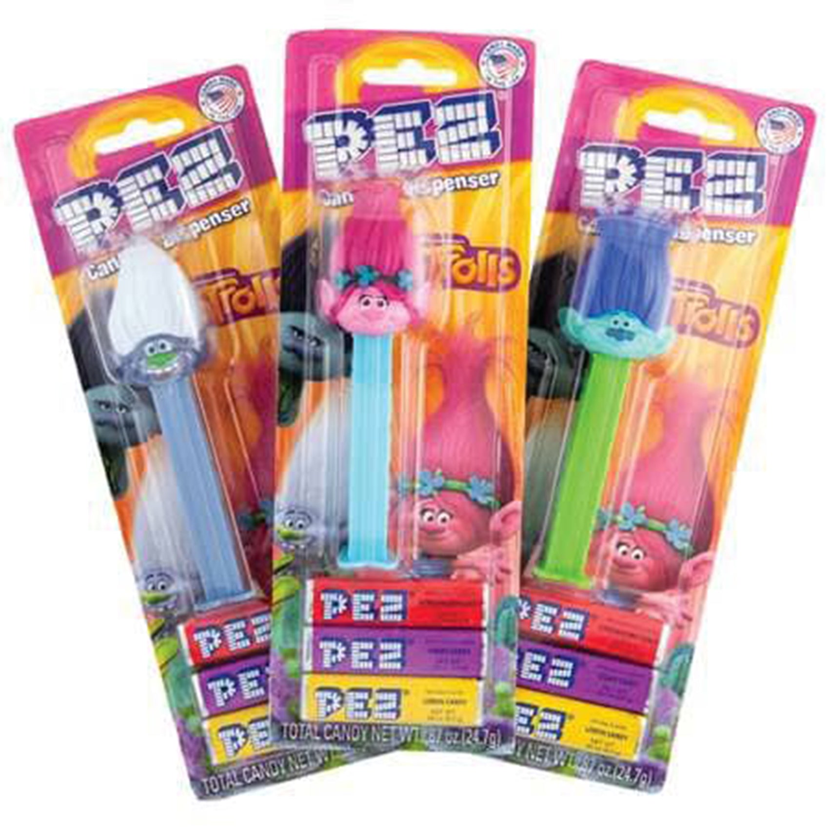 Pez Blister Card - Trolls Candy & Dispenser