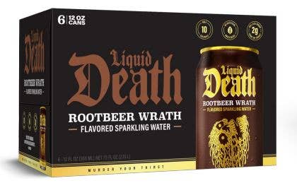 Liquid Death Sparkling Water, RootBeer Wrath, 12oz Can, 6ct