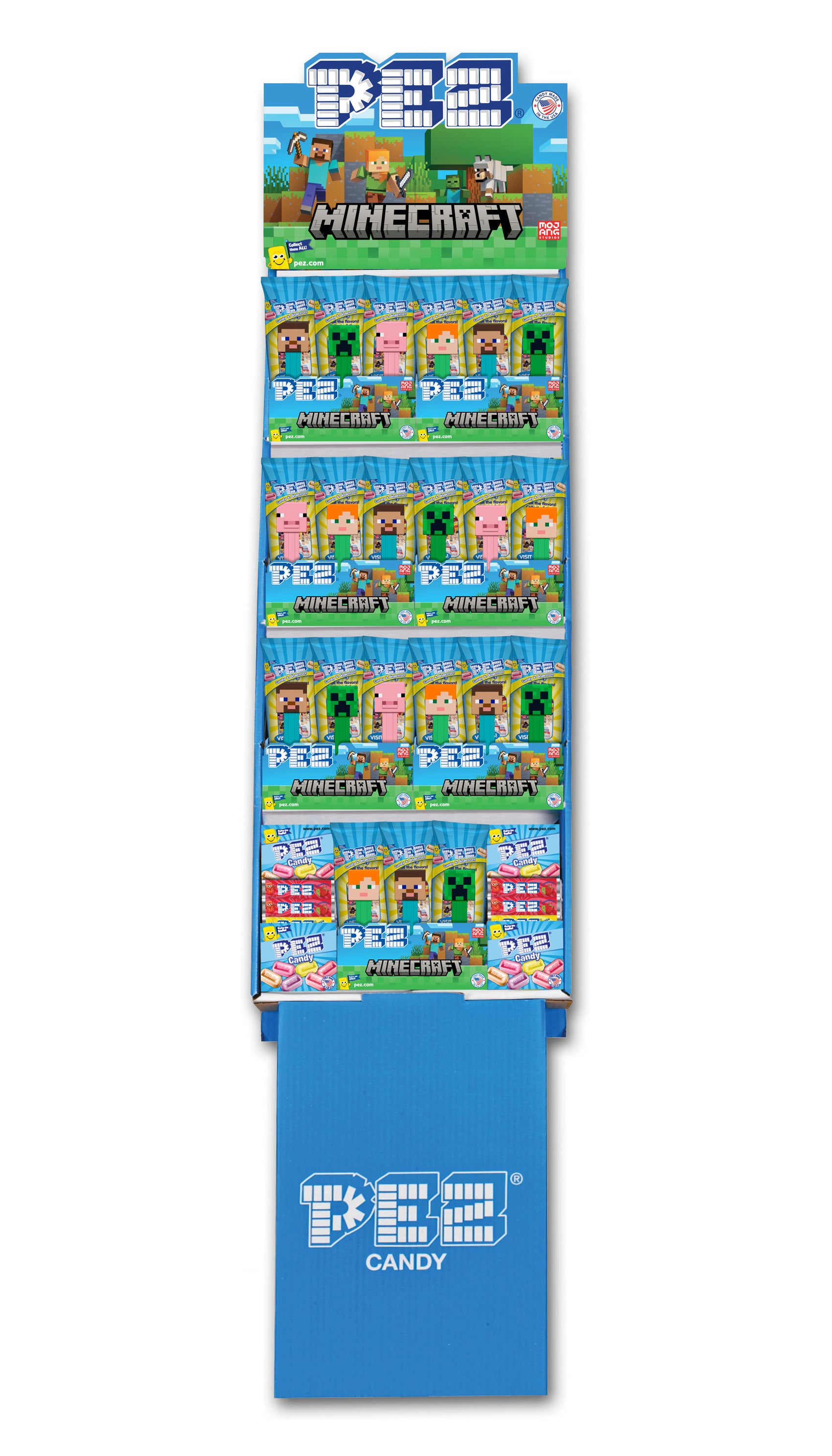 Floor Display Shipper: Pez Poly Bag - Minecraft 108ct