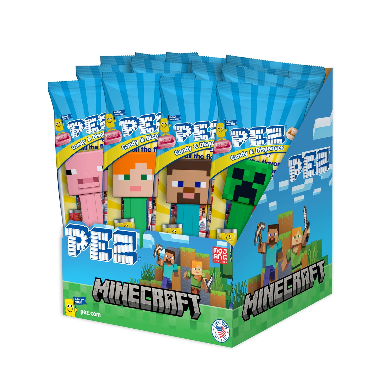 Floor Display Shipper: Pez Poly Bag - Minecraft 108ct