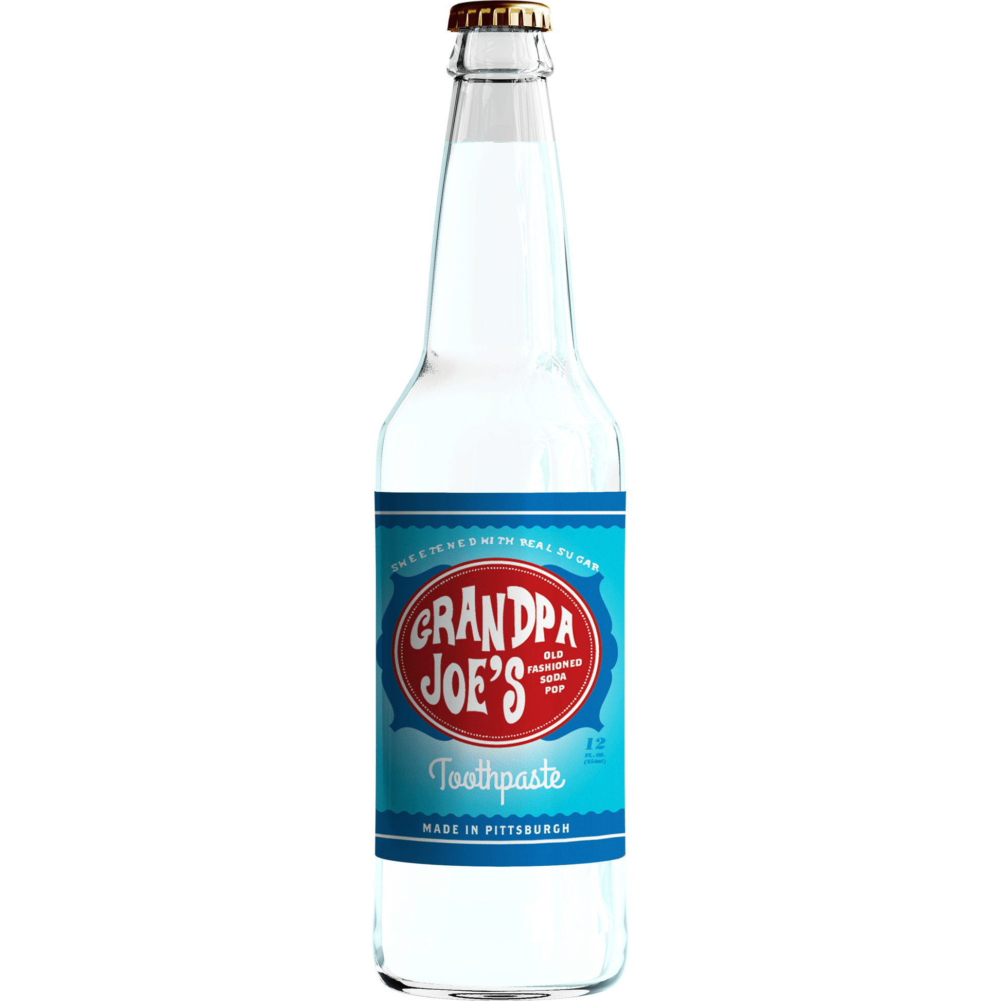 Grandpa Joe's Toothpaste Soda, 12oz Glass Bottle 12ct