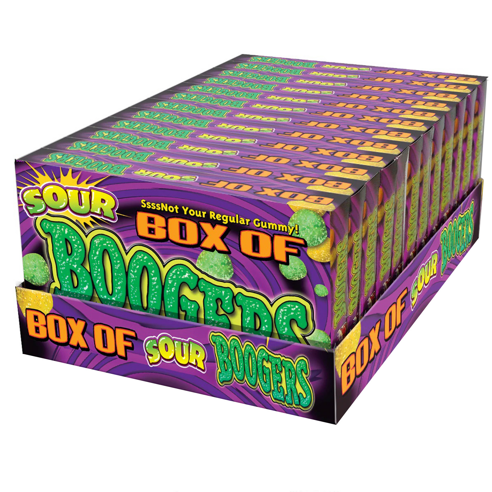 Box of Sour Boogers, Gross Gummy Candy, 3.25oz Box 12ct