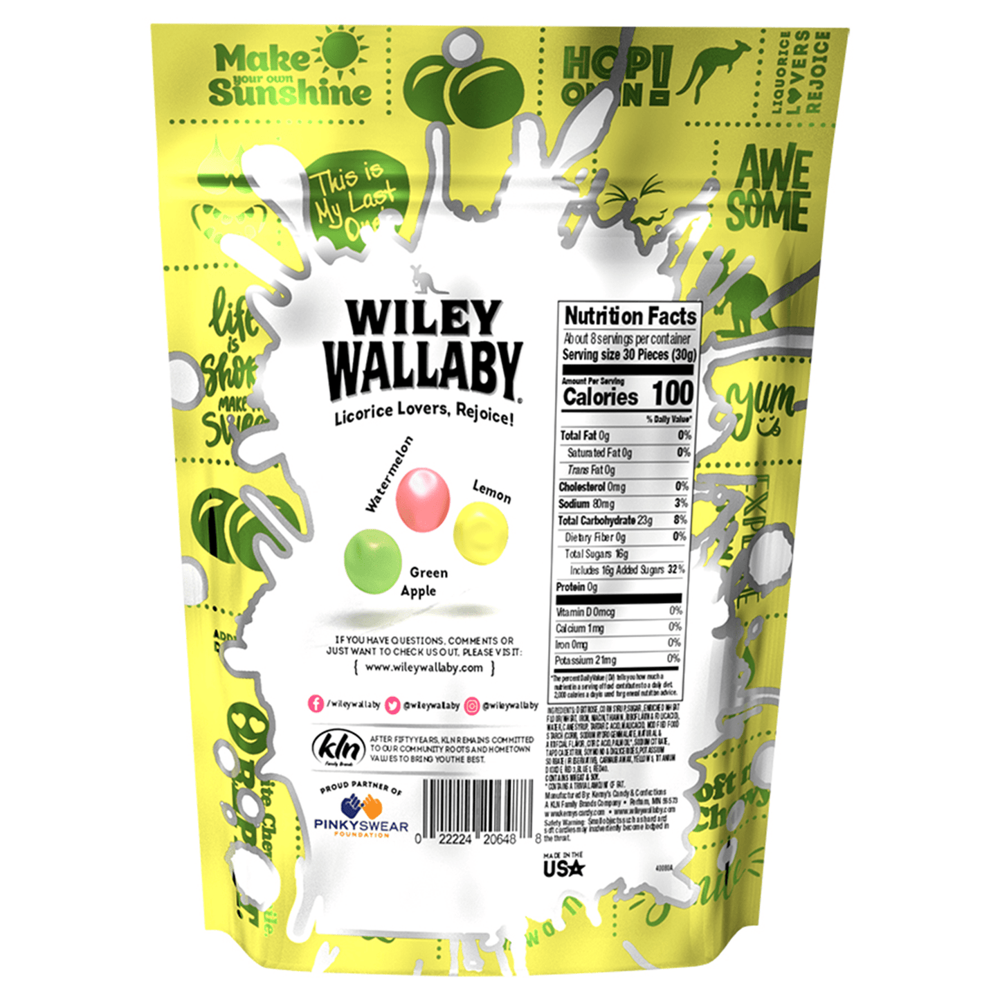 Wiley Wallaby Sourrageous Drops, 6oz Bag Sour Licorice 12ct