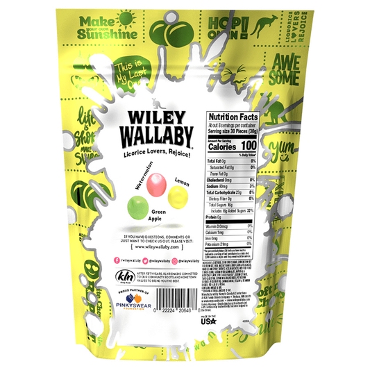Wiley Wallaby Sourrageous Drops, 6oz Bag Sour Licorice 12ct
