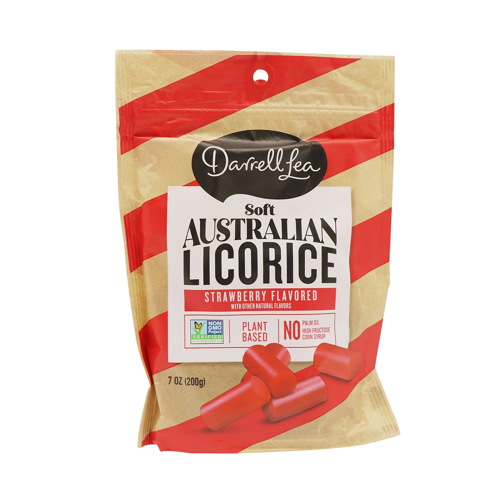 Darrell Lea Licorice, Strawberry Licorice, 70z Bag,8 Ct Case