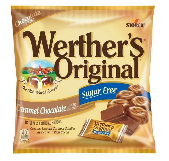 Werther's Sugar Free Caramel Chocolate Hard 12ct
