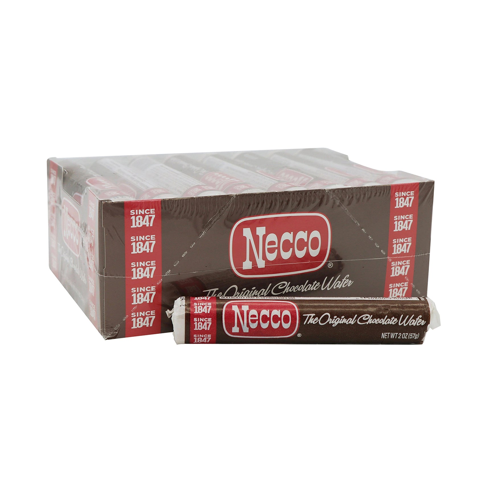 Chocolate Necco Wafers Candy, 24ct Case