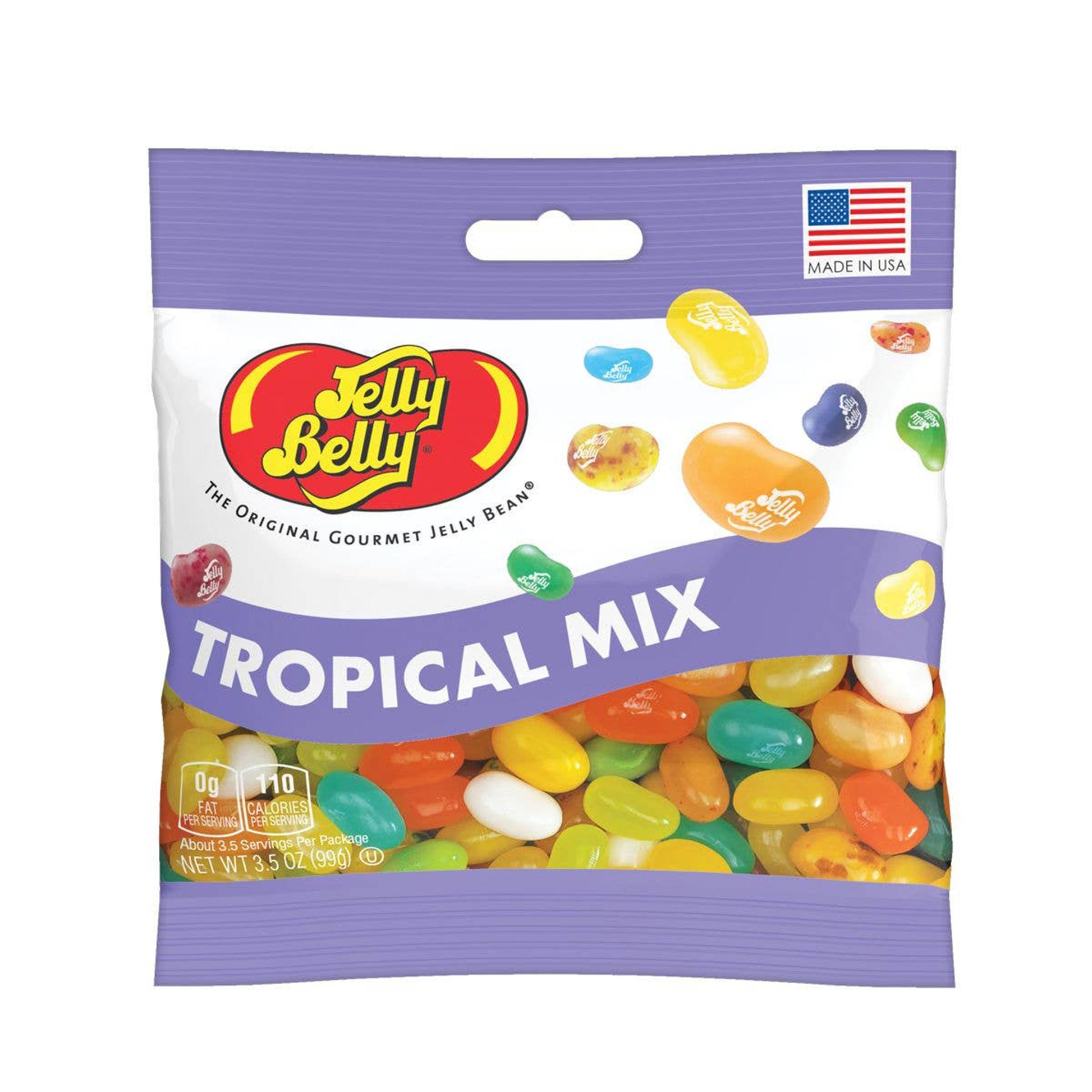 Jelly Belly Tropical Mix Jelly Beans Candy Peg Bags, 12ct