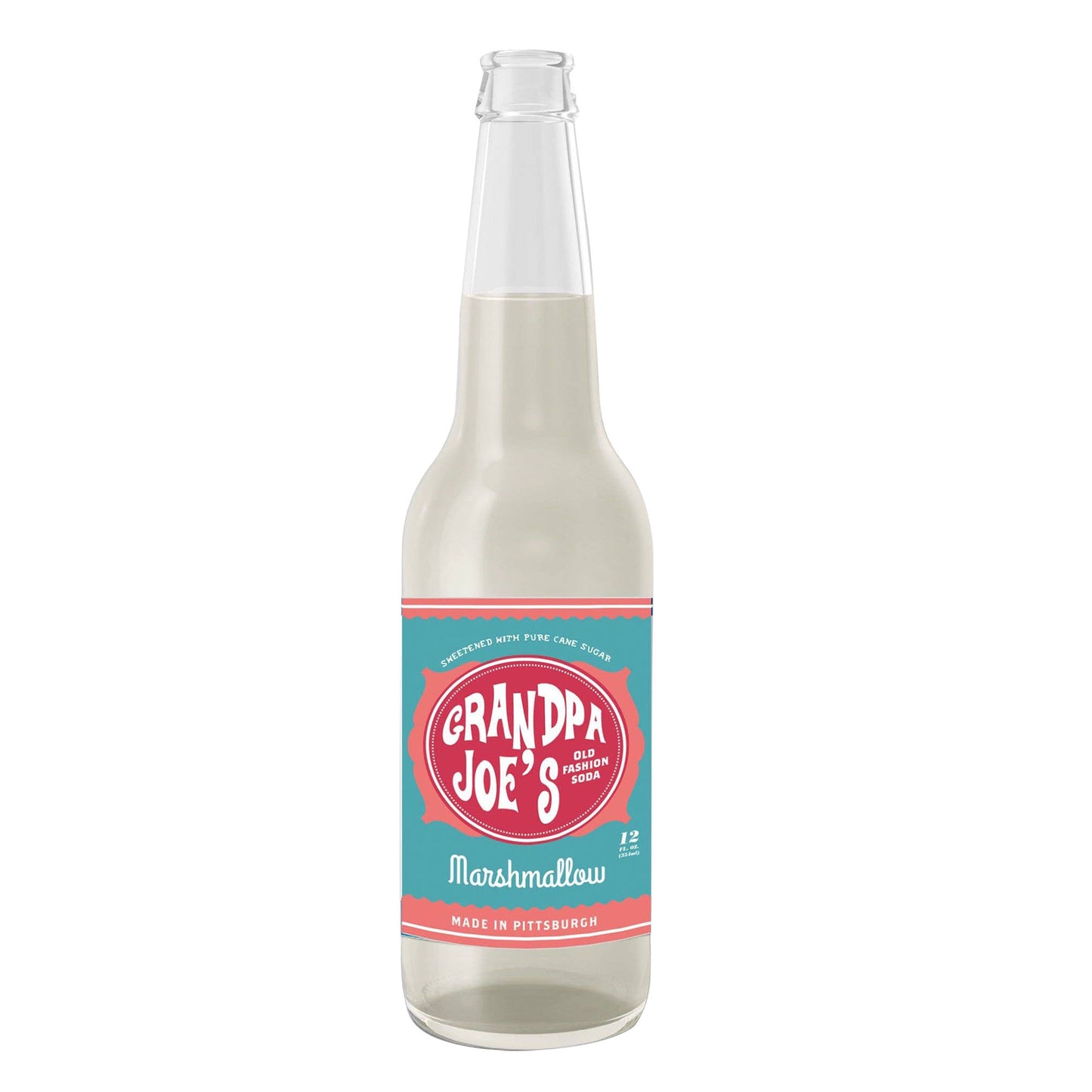Grandpa Joe's Marshmallow Soda, 12oz Glass Bottle 12ct