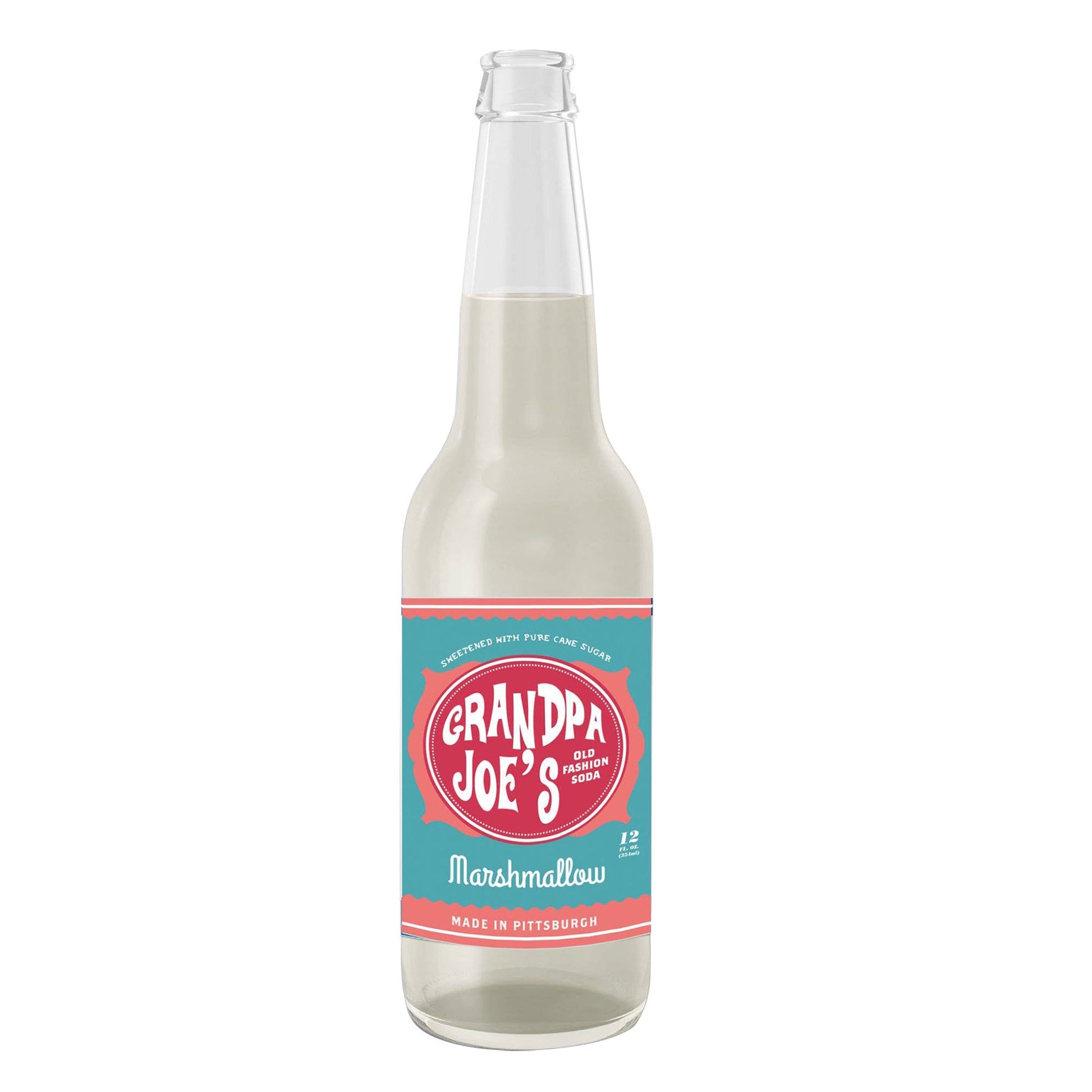 Grandpa Joe's Marshmallow Soda, 12oz Glass Bottle 12ct