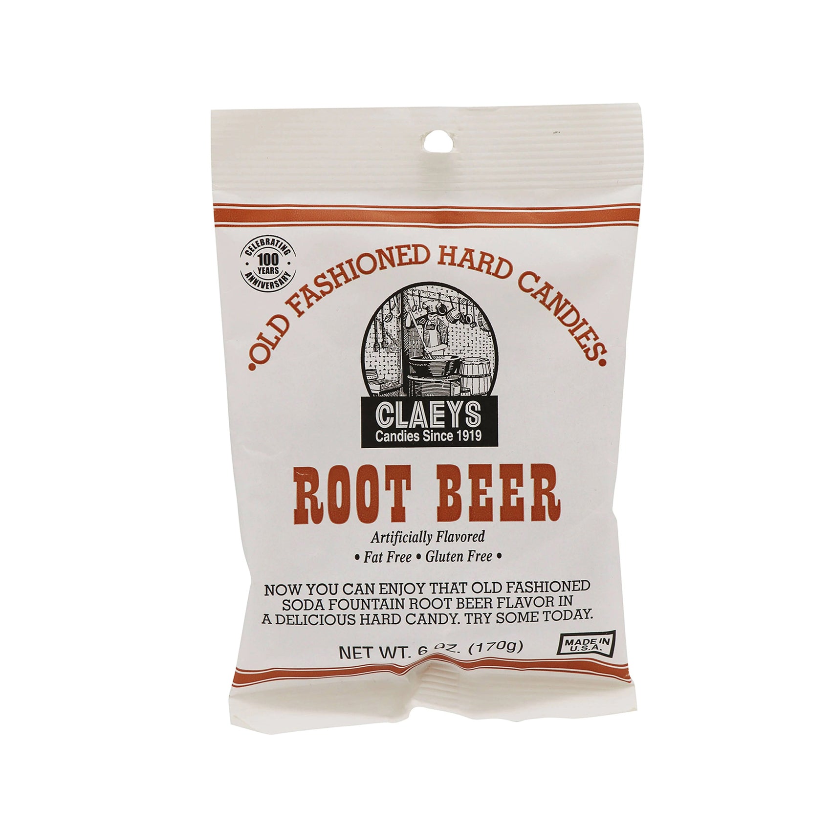 Claeys Old Fashioned Hard Candies Root Beer, 6oz Bag 24ct