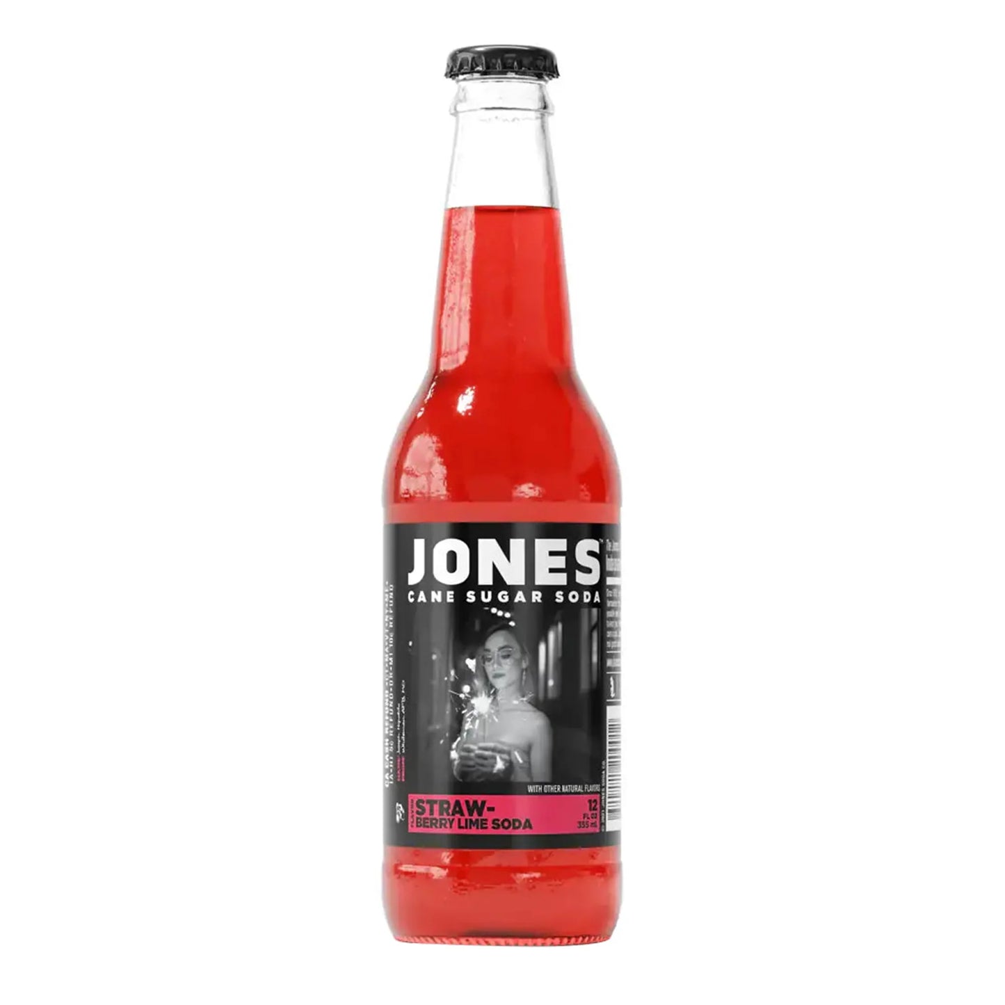 Jones Strawberry Lime Cane Sugar Soda, 12ct Glass Bottles