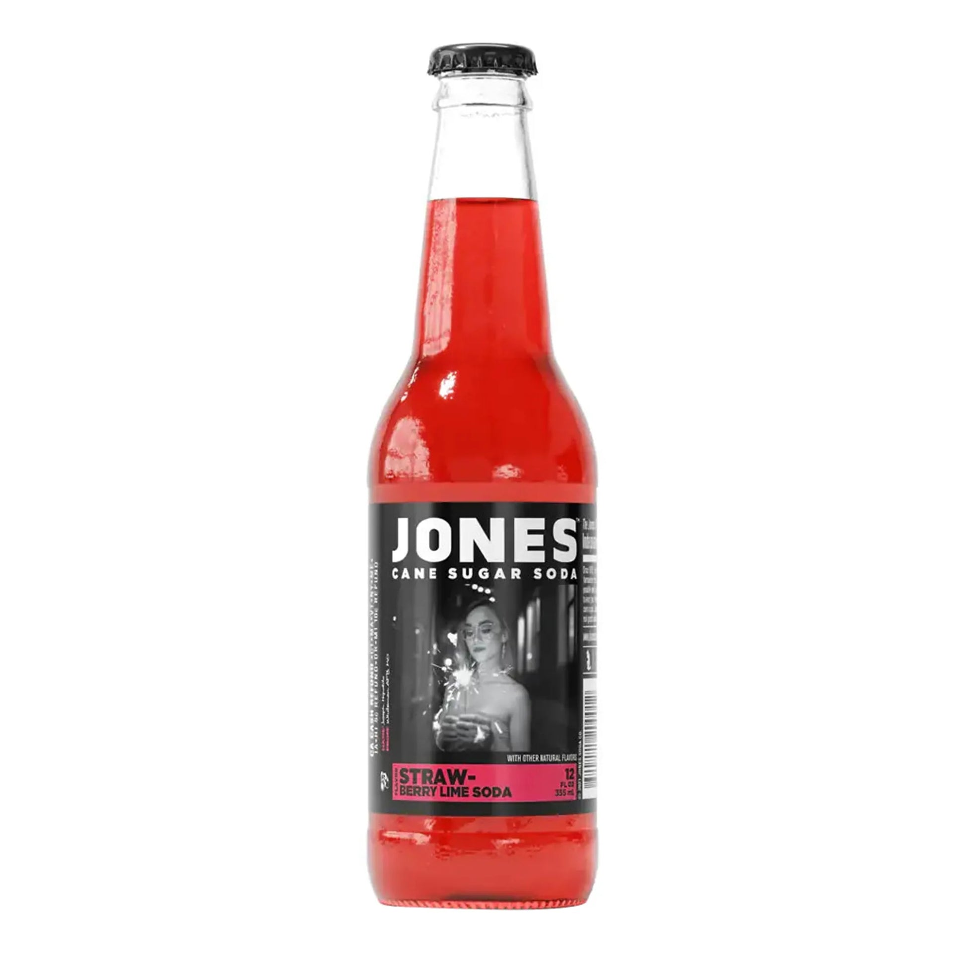 Jones Strawberry Lime Cane Sugar Soda, 12ct Glass Bottles