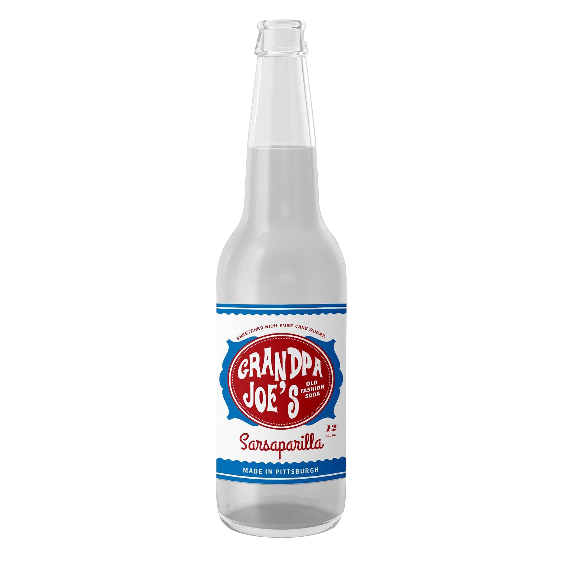Grandpa Joe's Sarsaparilla Soda, 12oz Glass Bottle 12ct