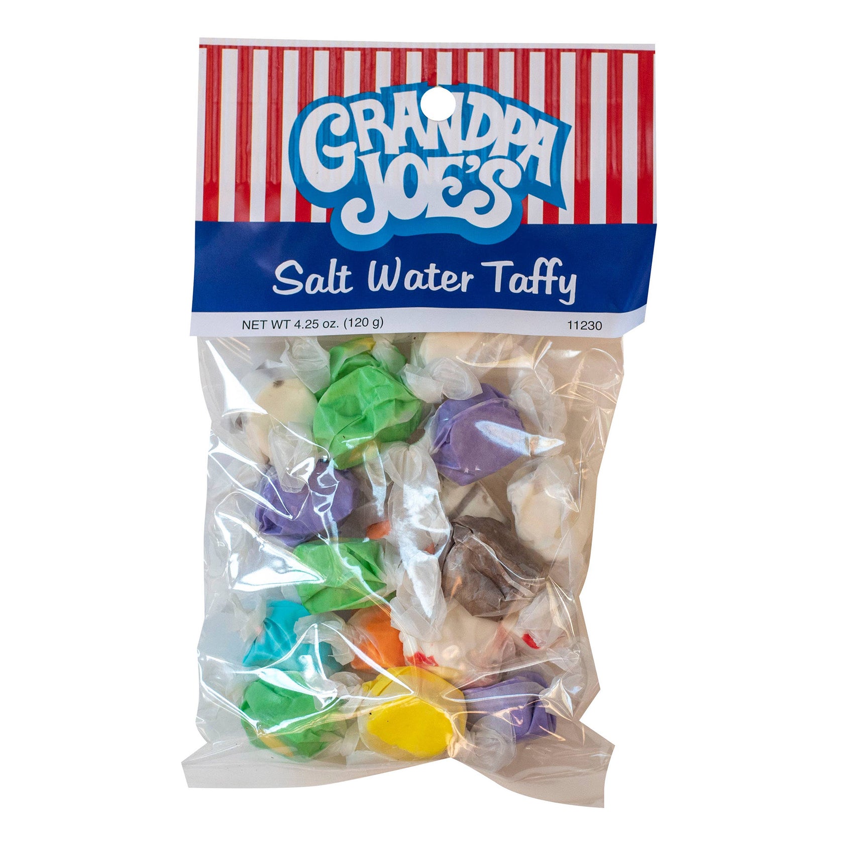 Grandpa Joe's Peg Bags, Salt Water Taffy, 4.25oz, 12 Ct Case
