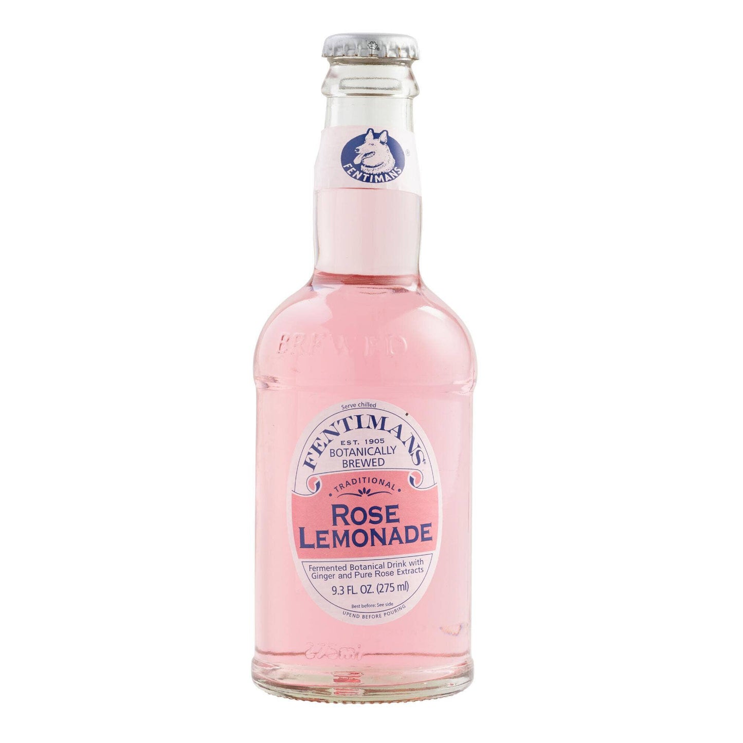 Fentiman's Rose Lemonade Soda, 9.3oz Glass Bottle 12ct