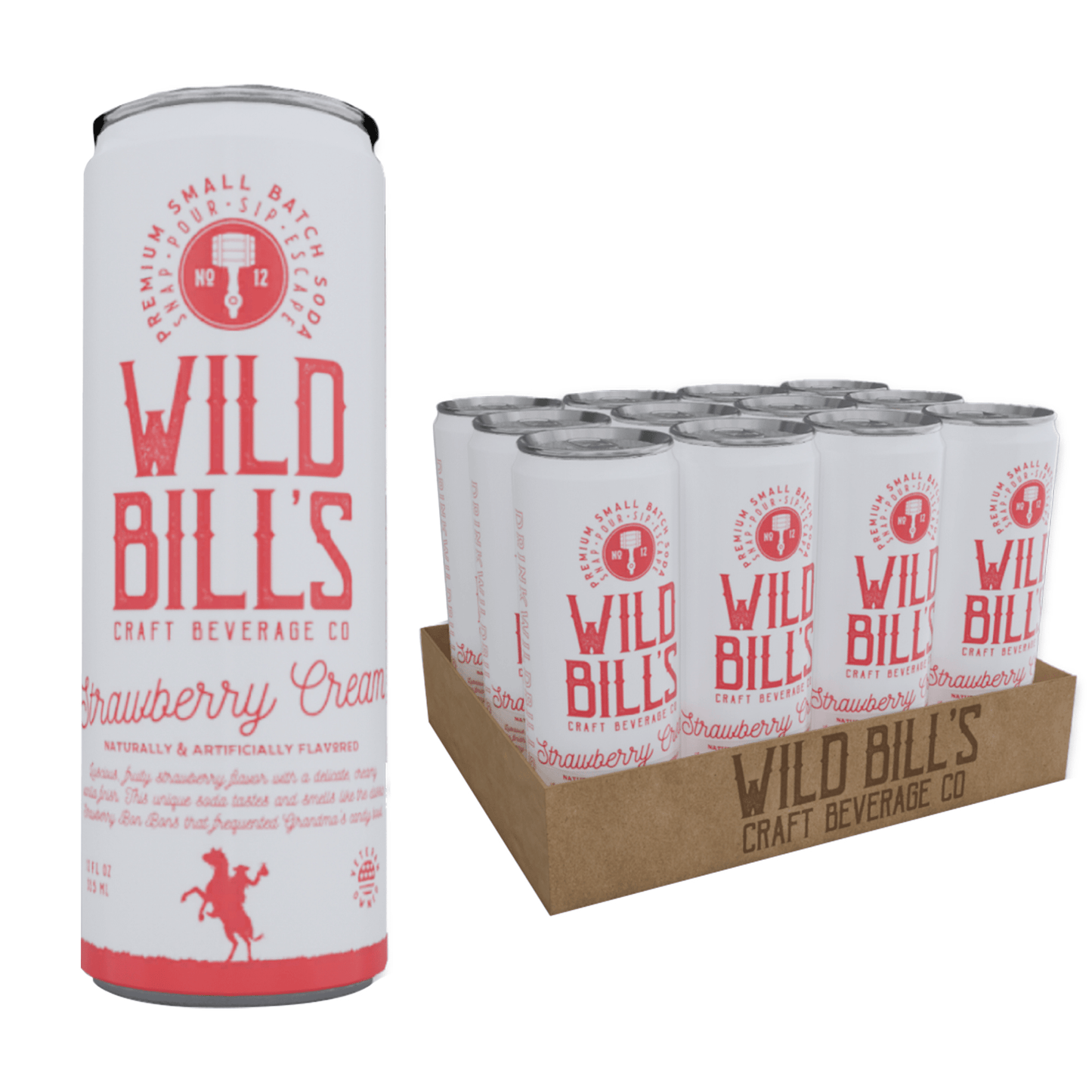 Wild Bill's Strawberry Cream, 12oz Cans, 12ct