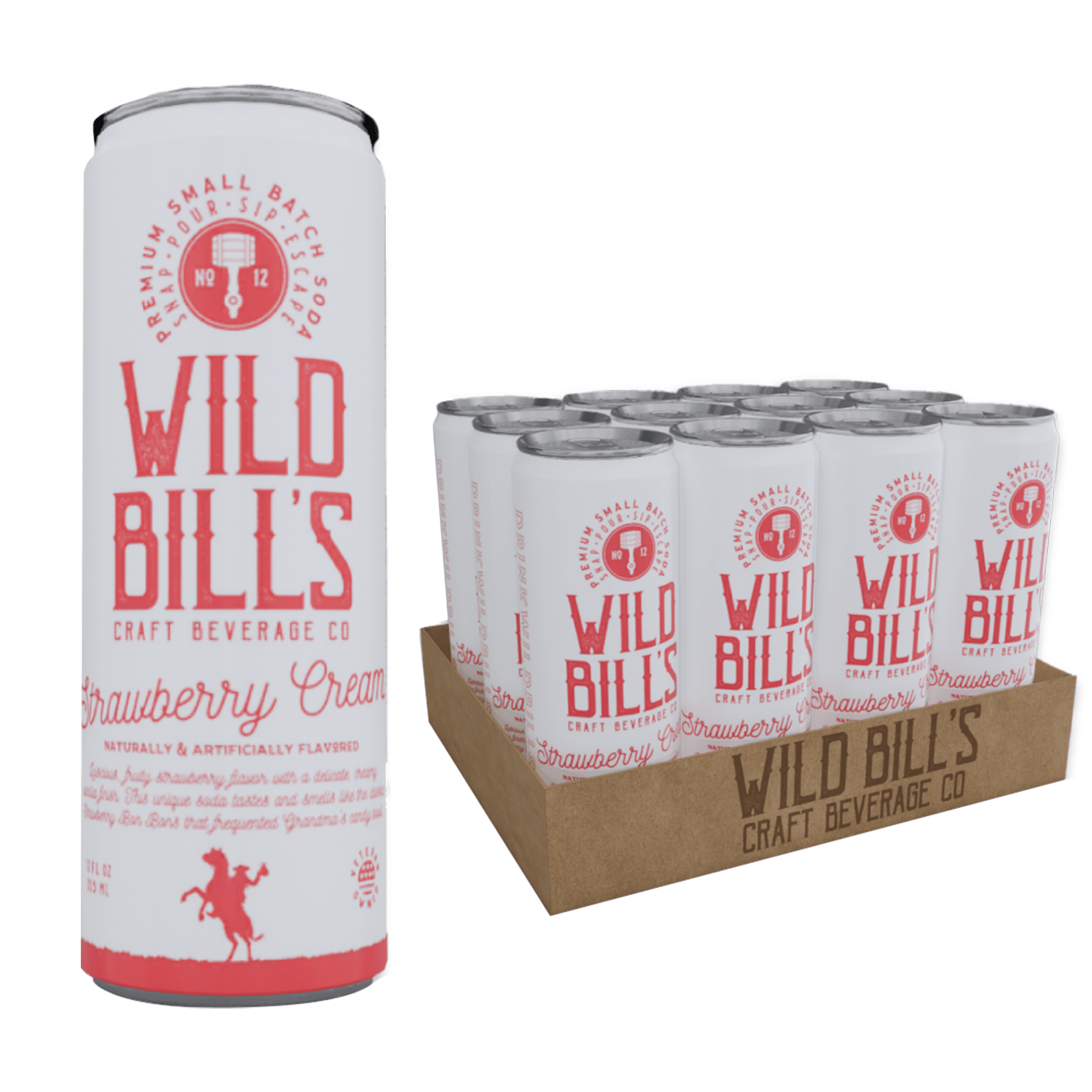 Wild Bill's Strawberry Cream, 12oz Cans, 12ct