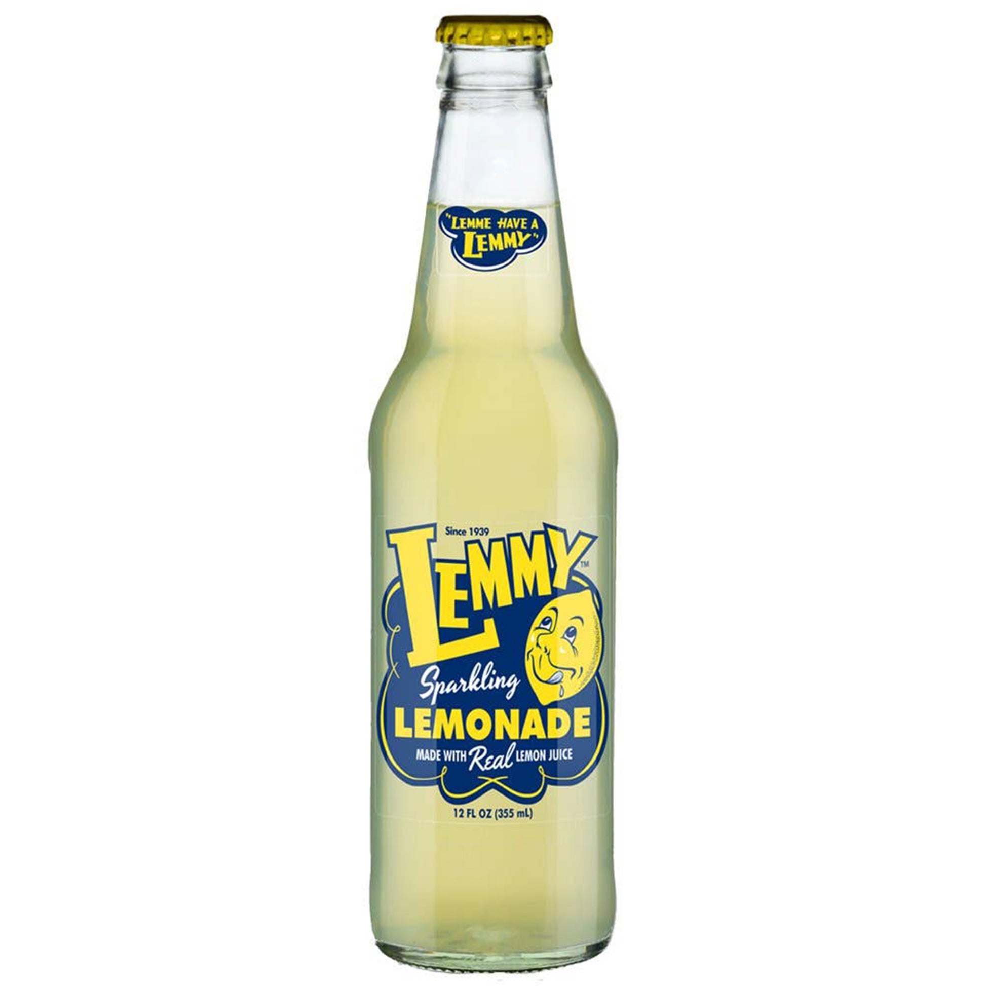 Lemmy Sparkling Lemonade Soda, 12oz Glass Bottle 12ct