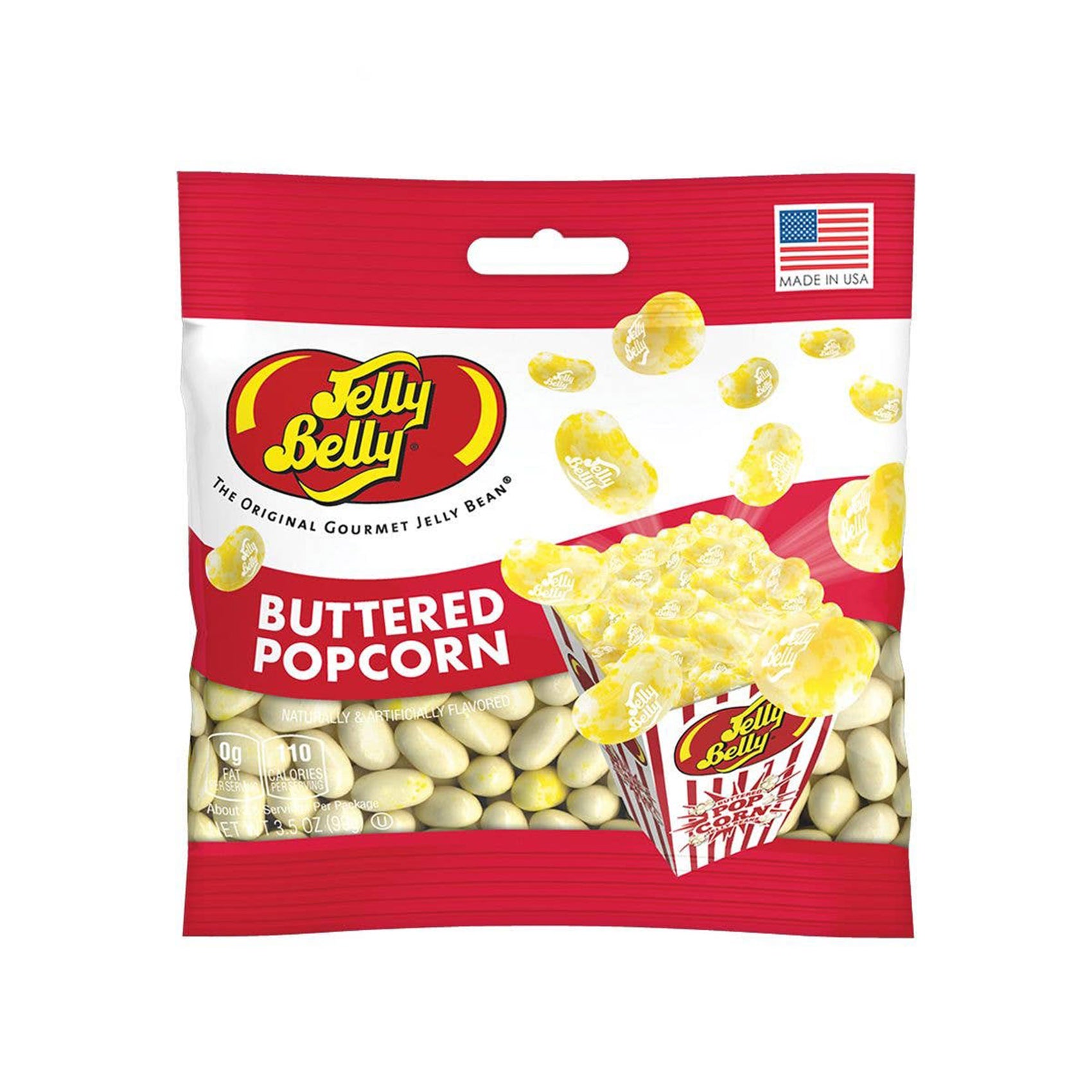 Jelly Belly Buttered Popcorn Jelly Beans Peg Bags, 12ct