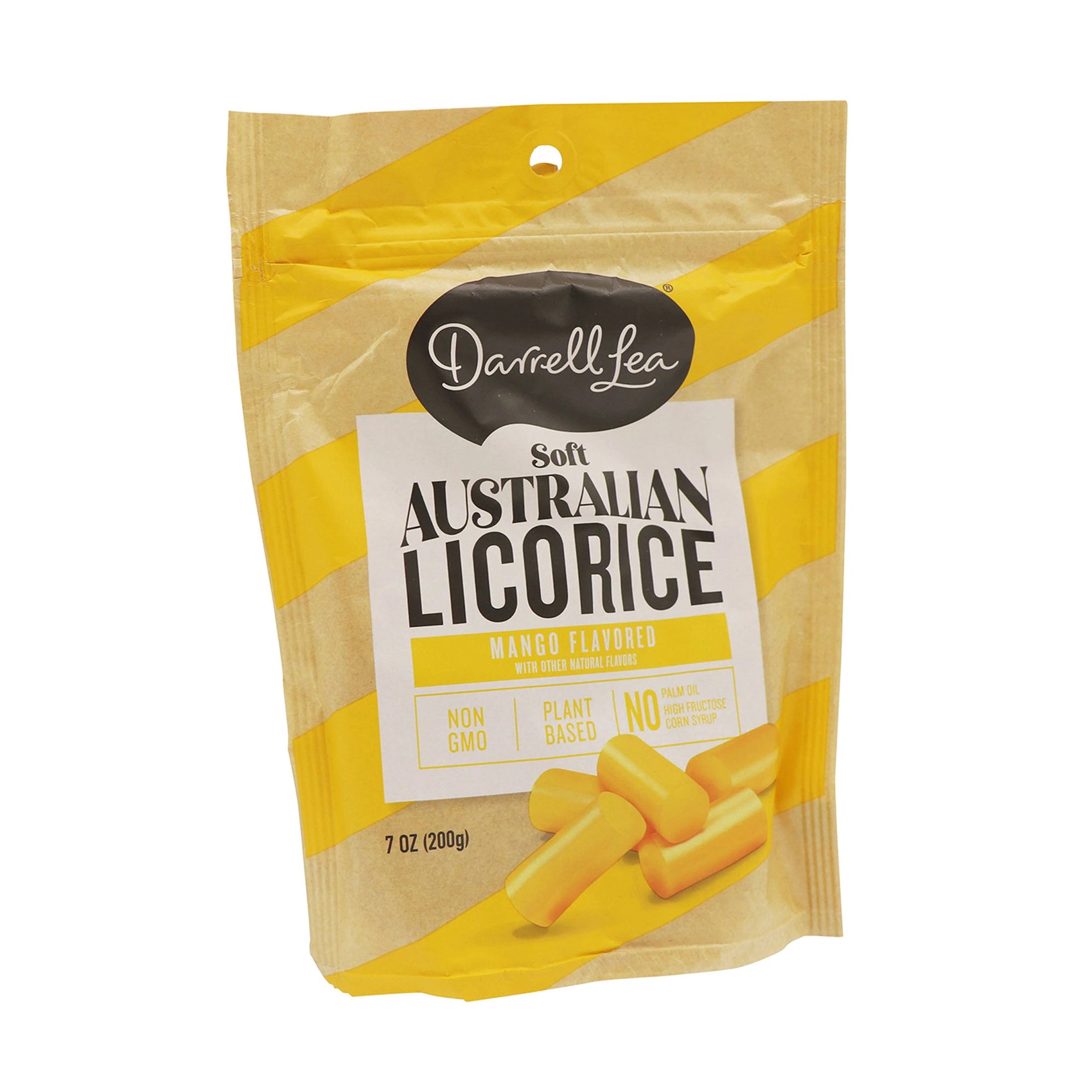 Darrell Lea Licorice, Mango Licorice, 7oz Bag, 8 Ct Case