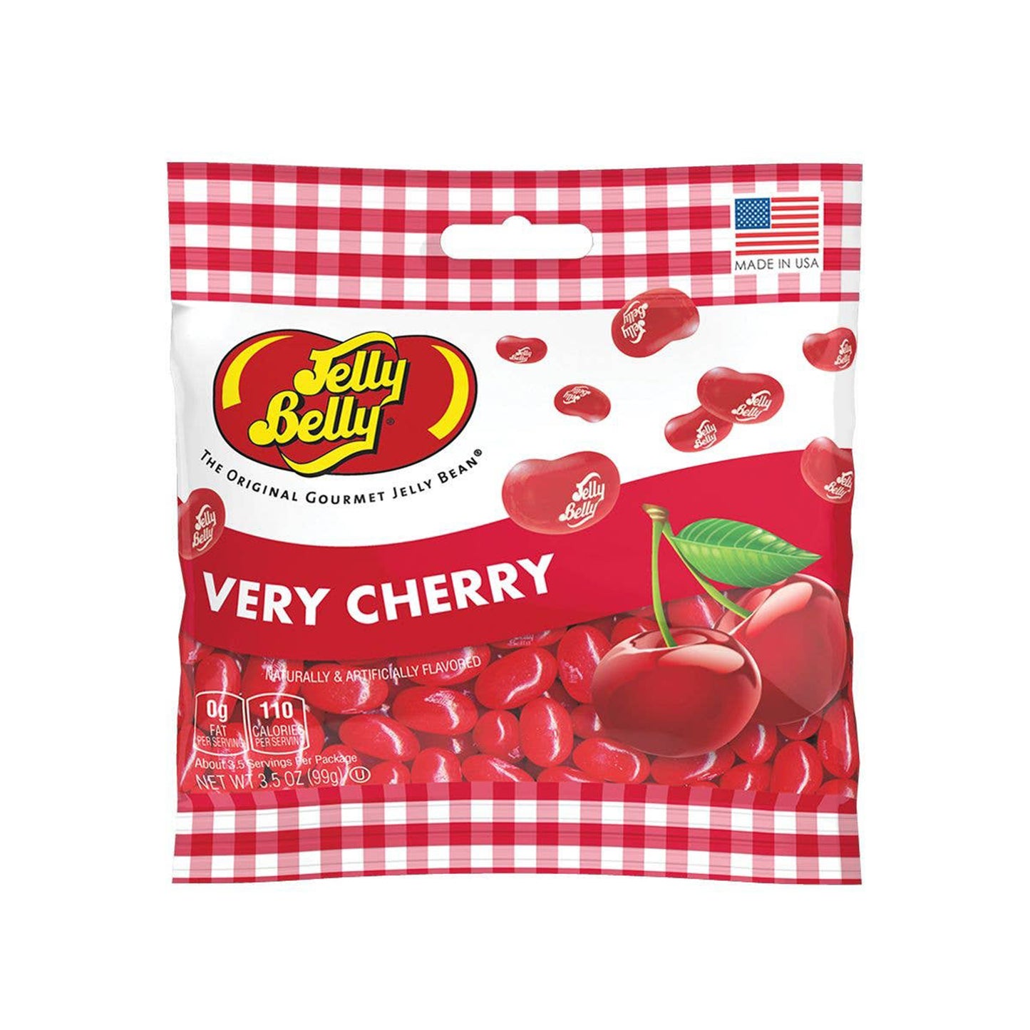 Jelly Belly Very Cherry Jelly Beans Candy Peg Bags, 12ct