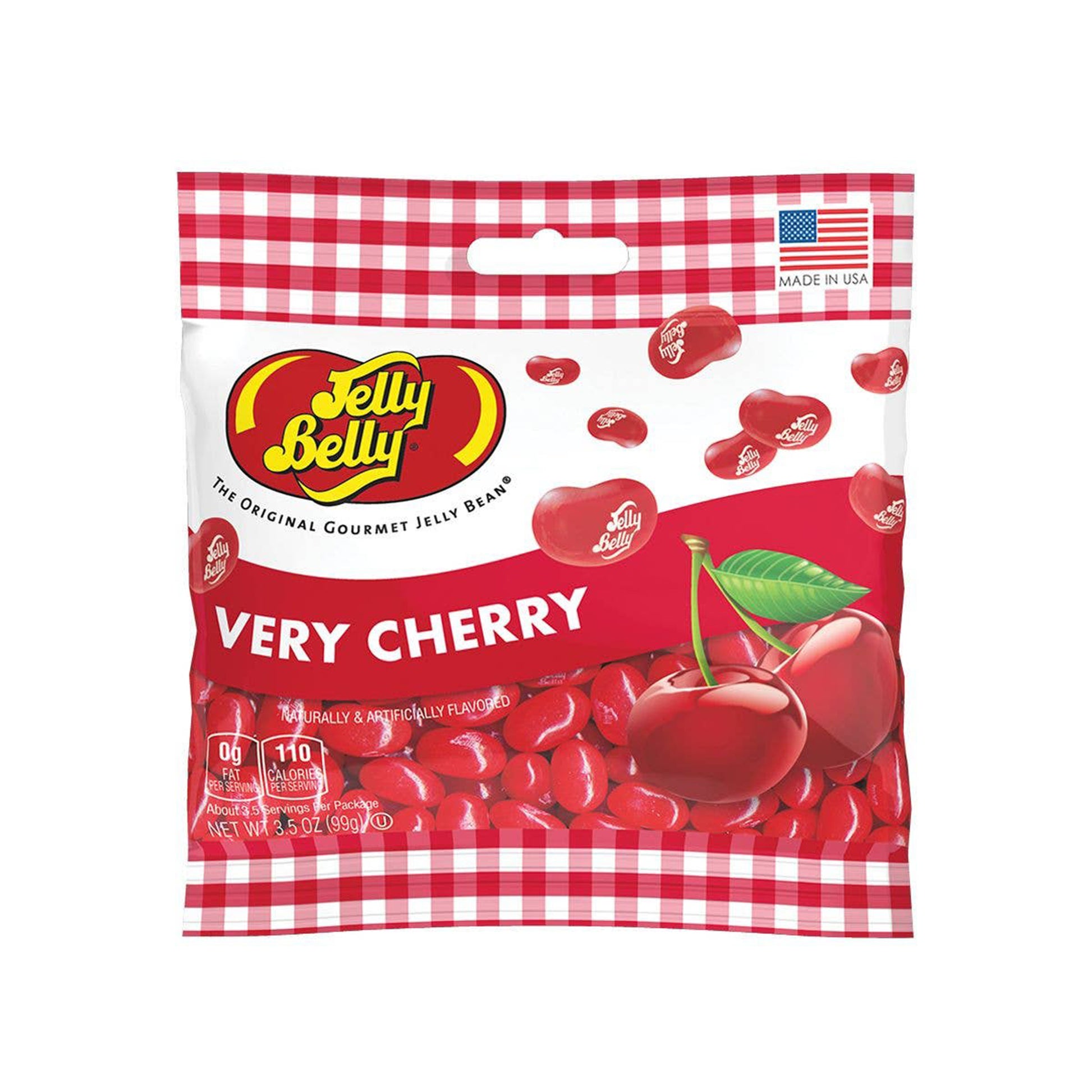 Jelly Belly Very Cherry Jelly Beans Candy Peg Bags, 12ct