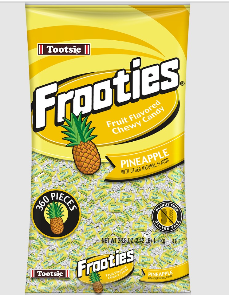 Tootsie Roll Minis Frooties Bulk Pineapple 12/360ct Case