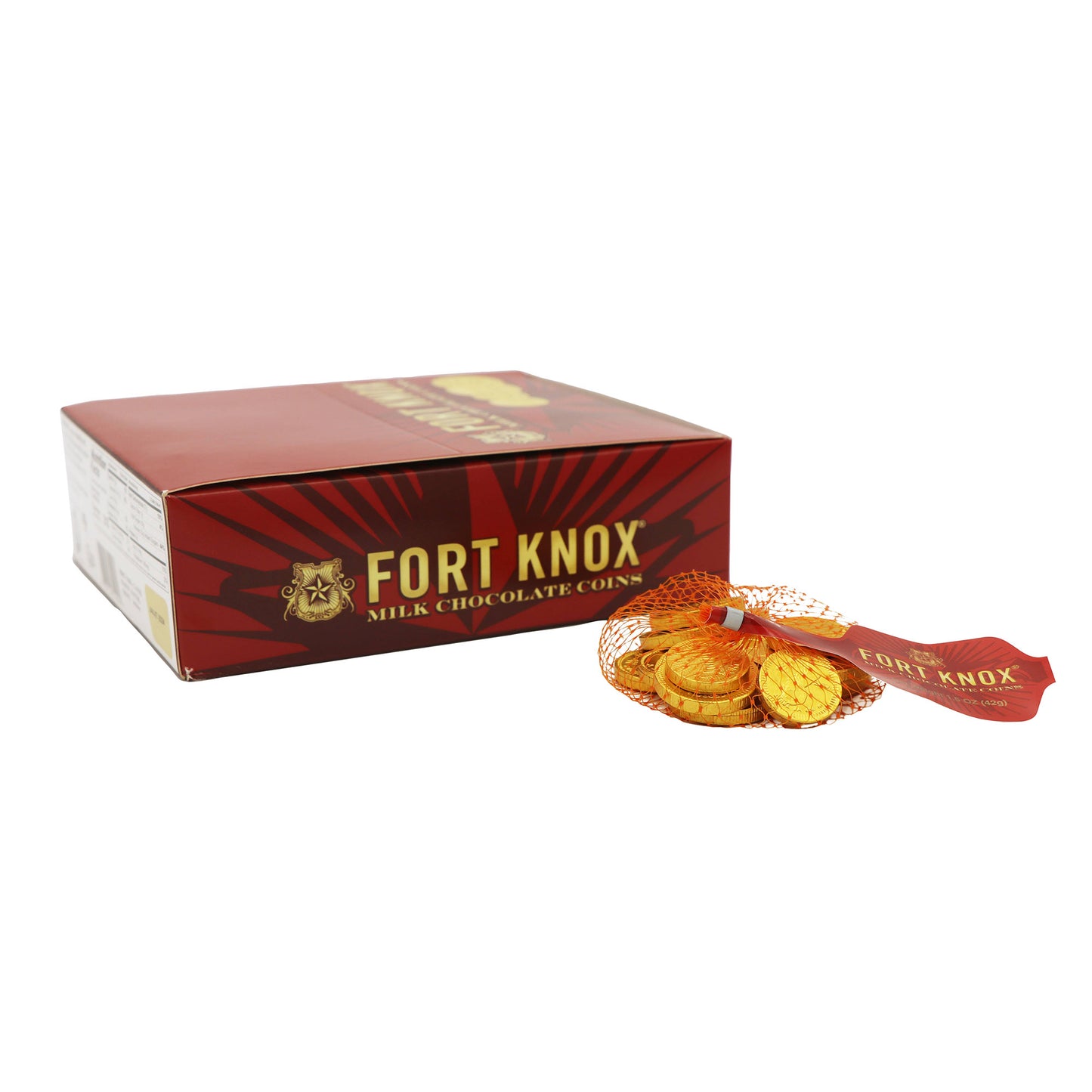 Fort Knox Chocolate Gold Coins 1.5oz Mesh Bags, 18ct Box