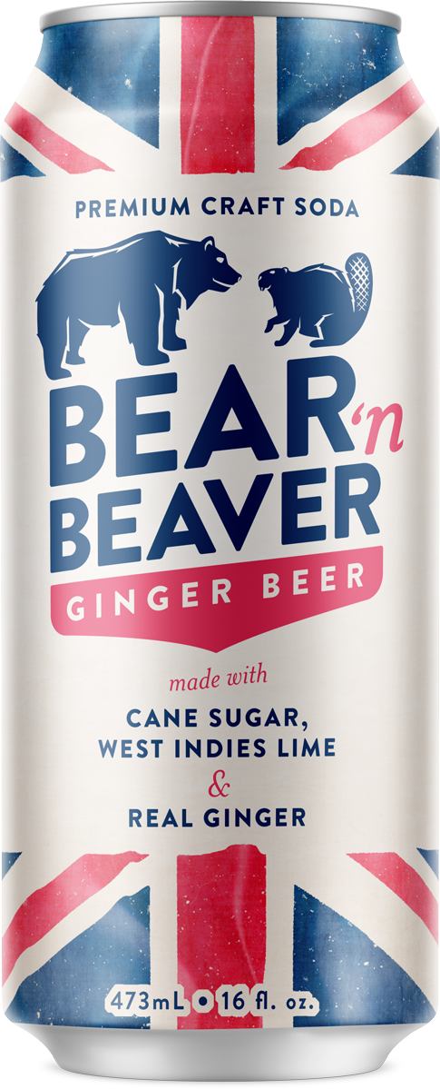 Bear 'N Beaver Ginger Beer, 16 fl oz Can, 12ct