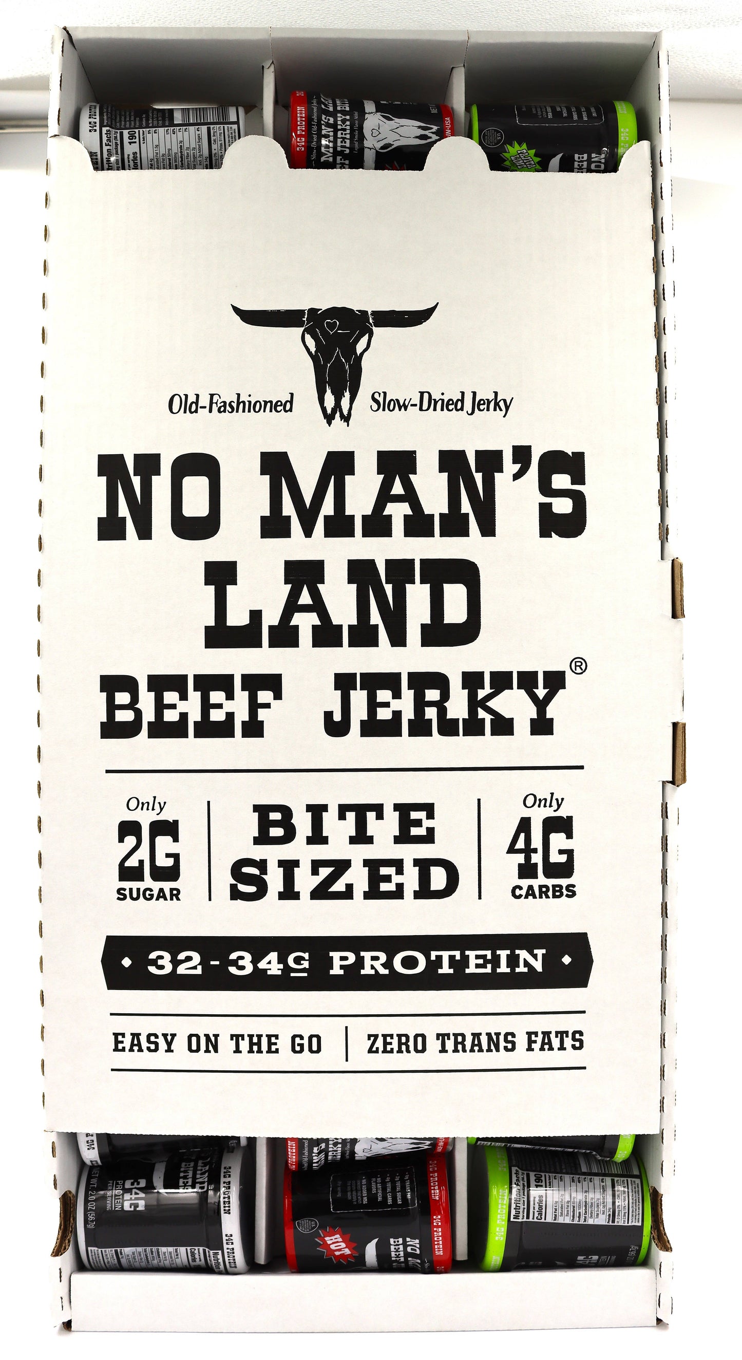 No Man's Land Beef Jerky Bites 30ct Power Wing Display