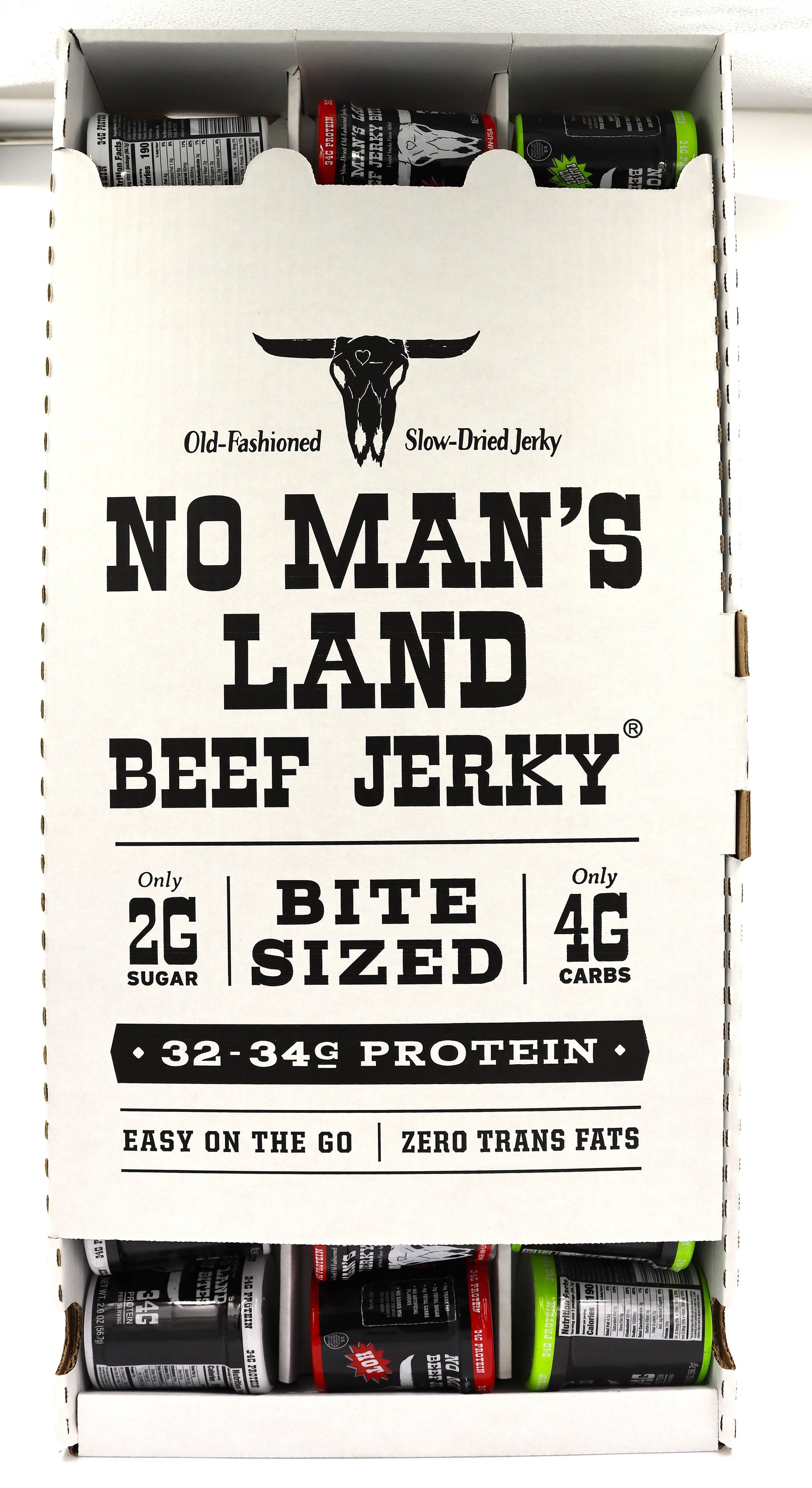 No Man's Land Beef Jerky Bites 30ct Power Wing Display