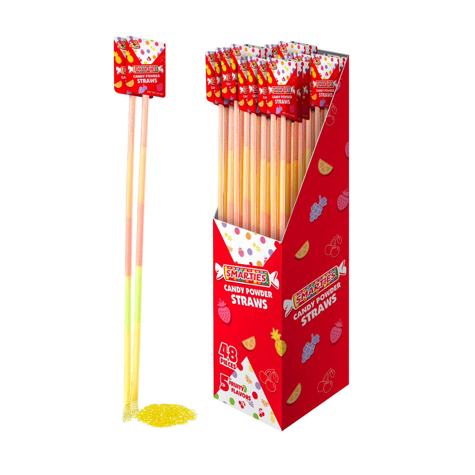 Smarties Candy Powder Straws, .37oz, 48ct