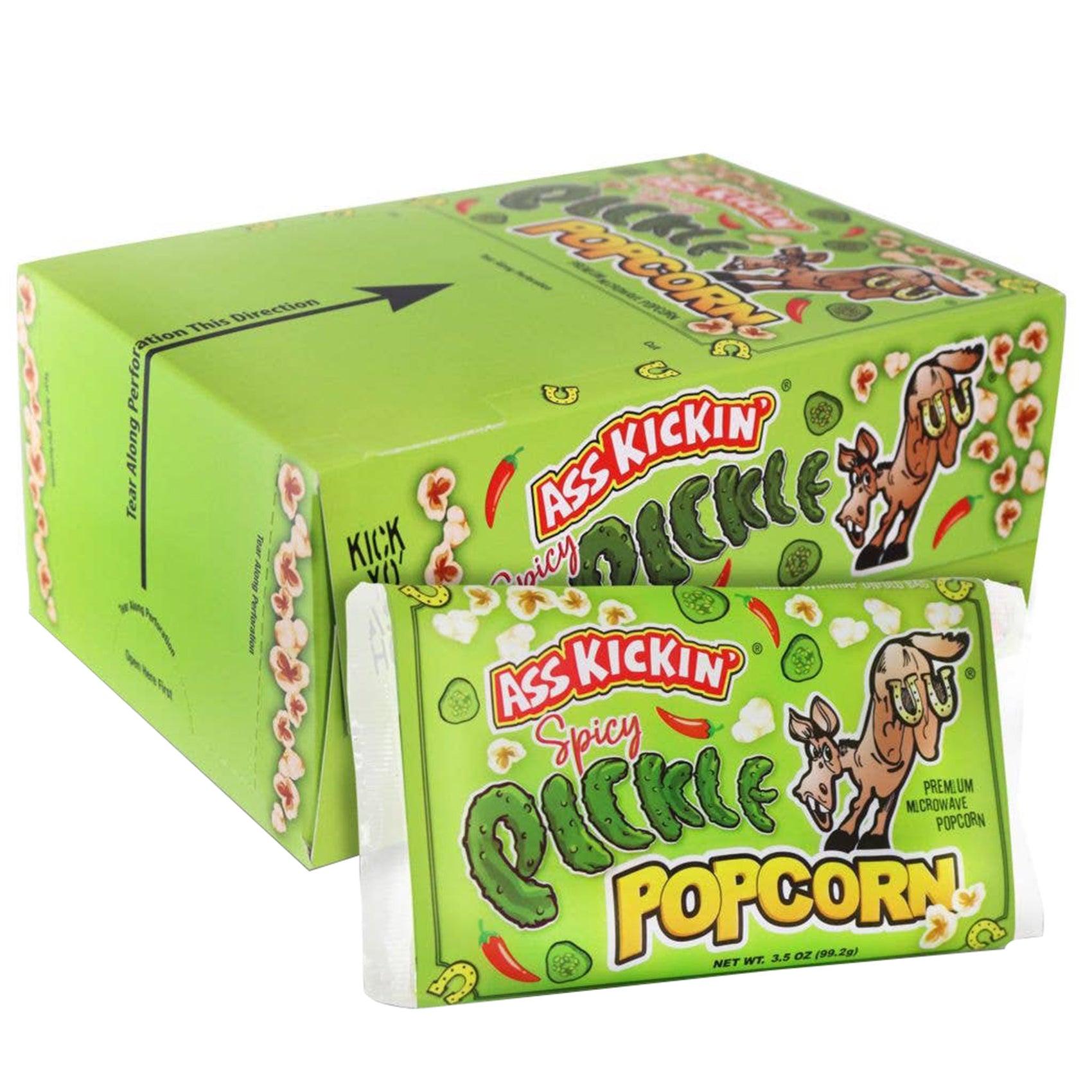 Ass Kickin' Spicy Pickle Popcorn, 12 Count