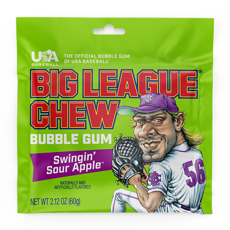 Big League Chew Sour Apple Bubble Gum, 12ct