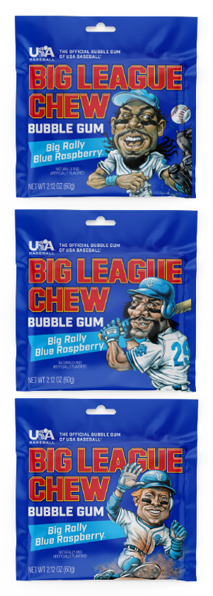 Big League Chew Bubble Gum Blue Raspberry 12ct
