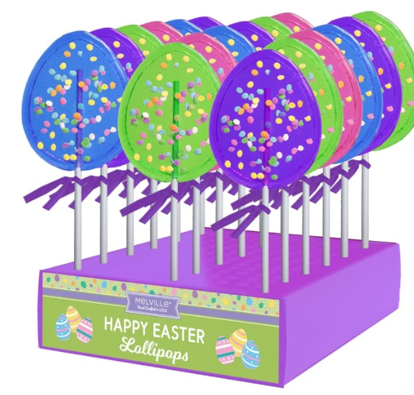 Easter Pastel Confetti Egg Lollipop, 1oz, 24ct