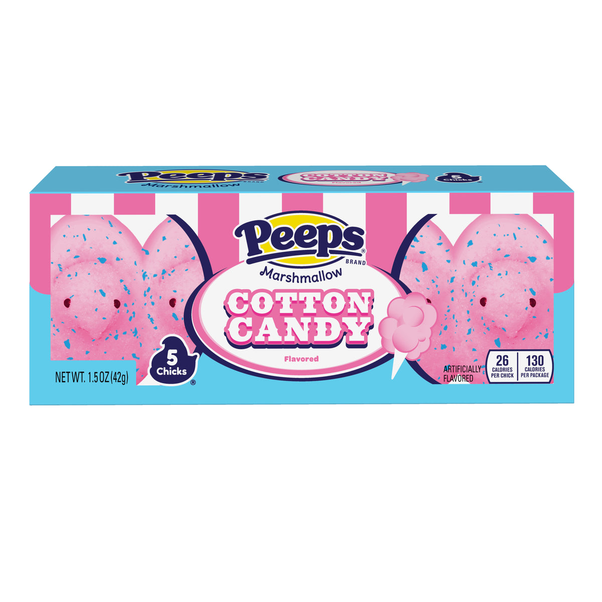 5ct PEEPS Cotton Candy Marshmallow Chicks, 24ct