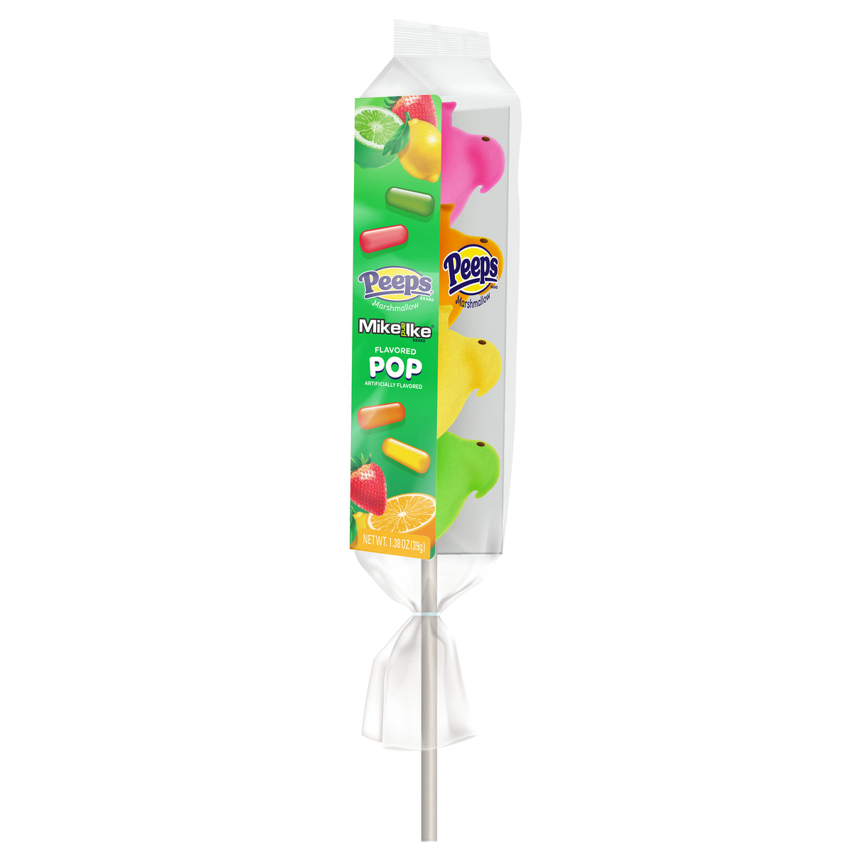 PEEPS 4ct Mike & Ike Marshmallow Chicks Rainbow Pop, 28ct